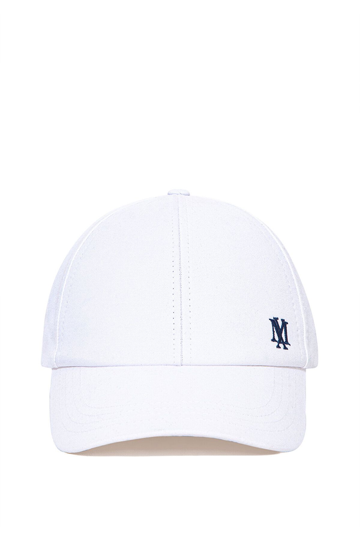 Mavi Mühür Logo Baskılı Beyaz Şapka 0911281-620