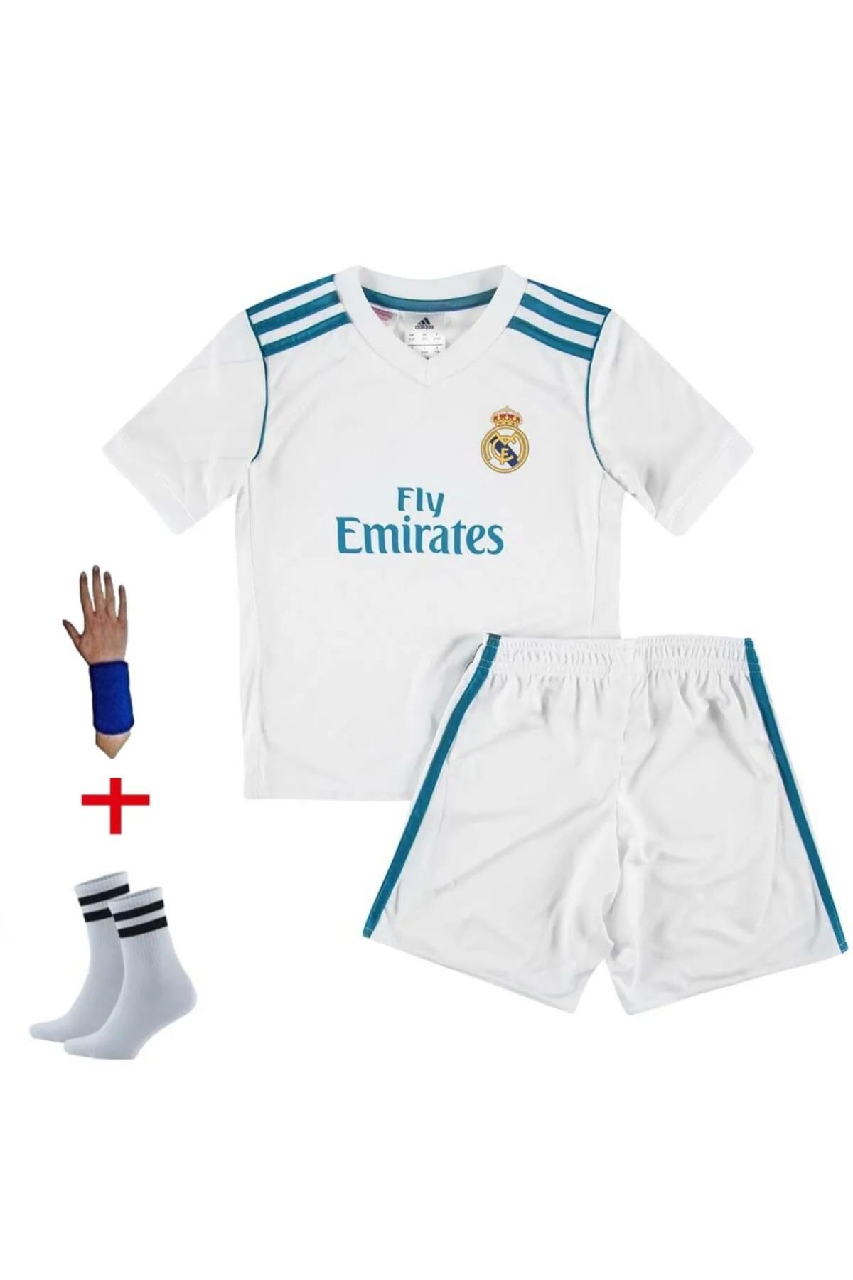 yenteks Ronaldo 2022 Reel Madrid Şmpiyonlar Ligi Finali Beyaz 4 Lü Set Çocuk Futbol Forması