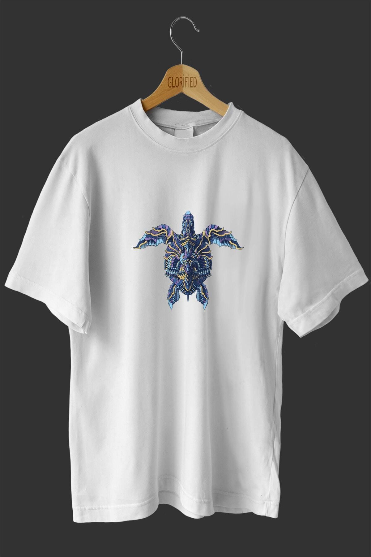 CB MAN COLLECTİON Deniz Kaplumbağası Caretta Caretta Tasarım Baskılı Oversize T-shirt ( Tişört )