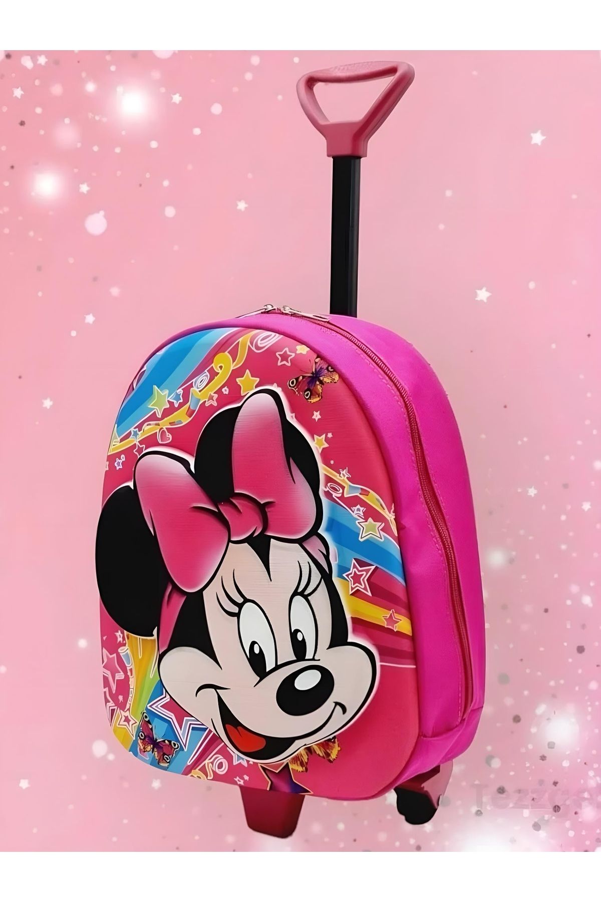 Tezzgelsin Kız Çocuk Minnie Mouse Eva Kumaş Çekçekli Anaokulu Kreş Ve Günlük Kullanım Sırt Çantası