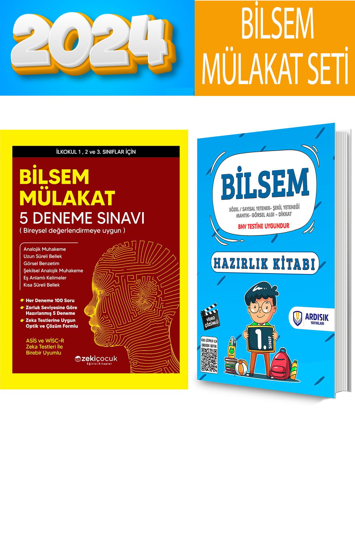 Zeki Çocuk Yayınları 1. Sınıf Bilsem Mülakat Hazırlık ve Deneme Sınav Seti 2024