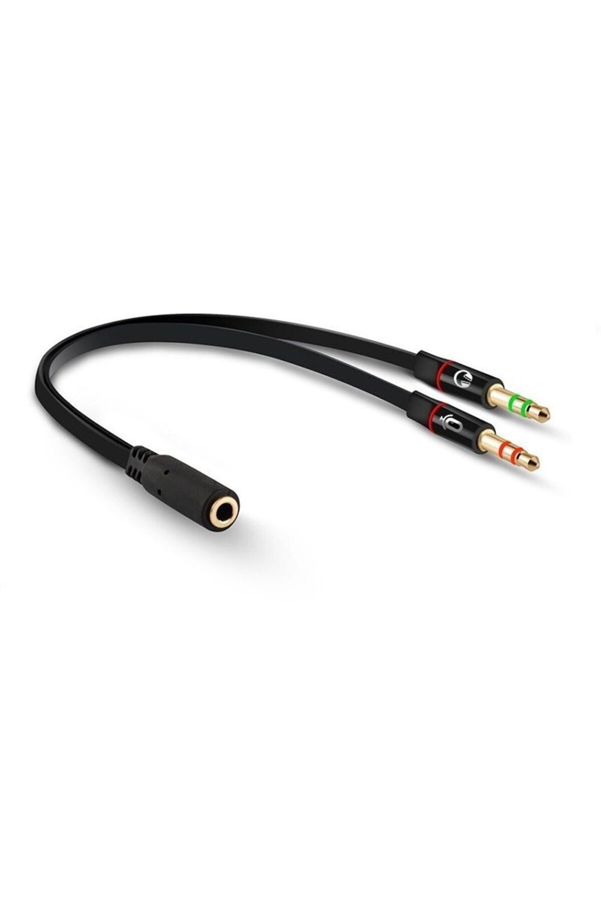 TezMax Kulaklık Mikrofon Ayırıcı Splitter Kablo 2 x 3.5 MM Headphone Birleştirici Stereo Kablo
