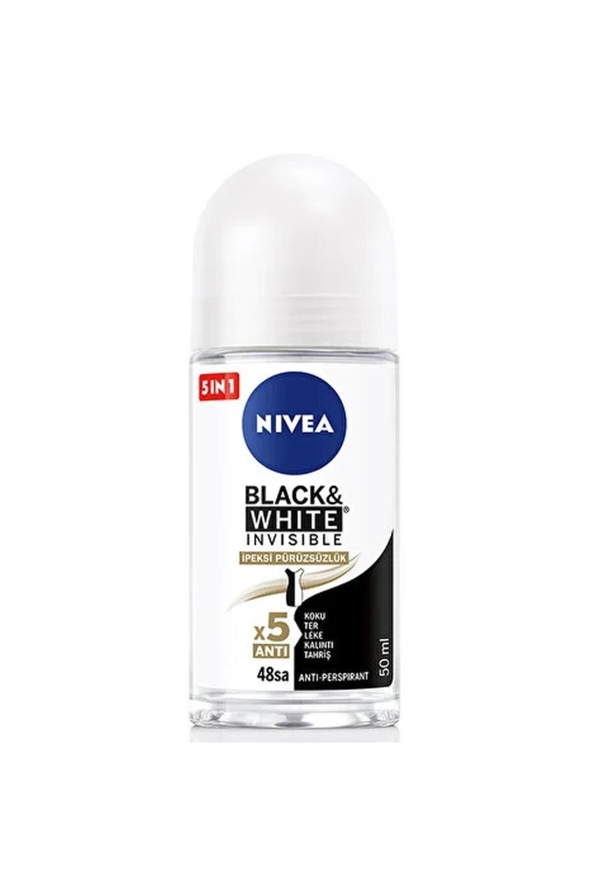 NIVEA Black White Ipeksi Pürüzsüzlük Kadın Deodorant Roll-on 50 ml