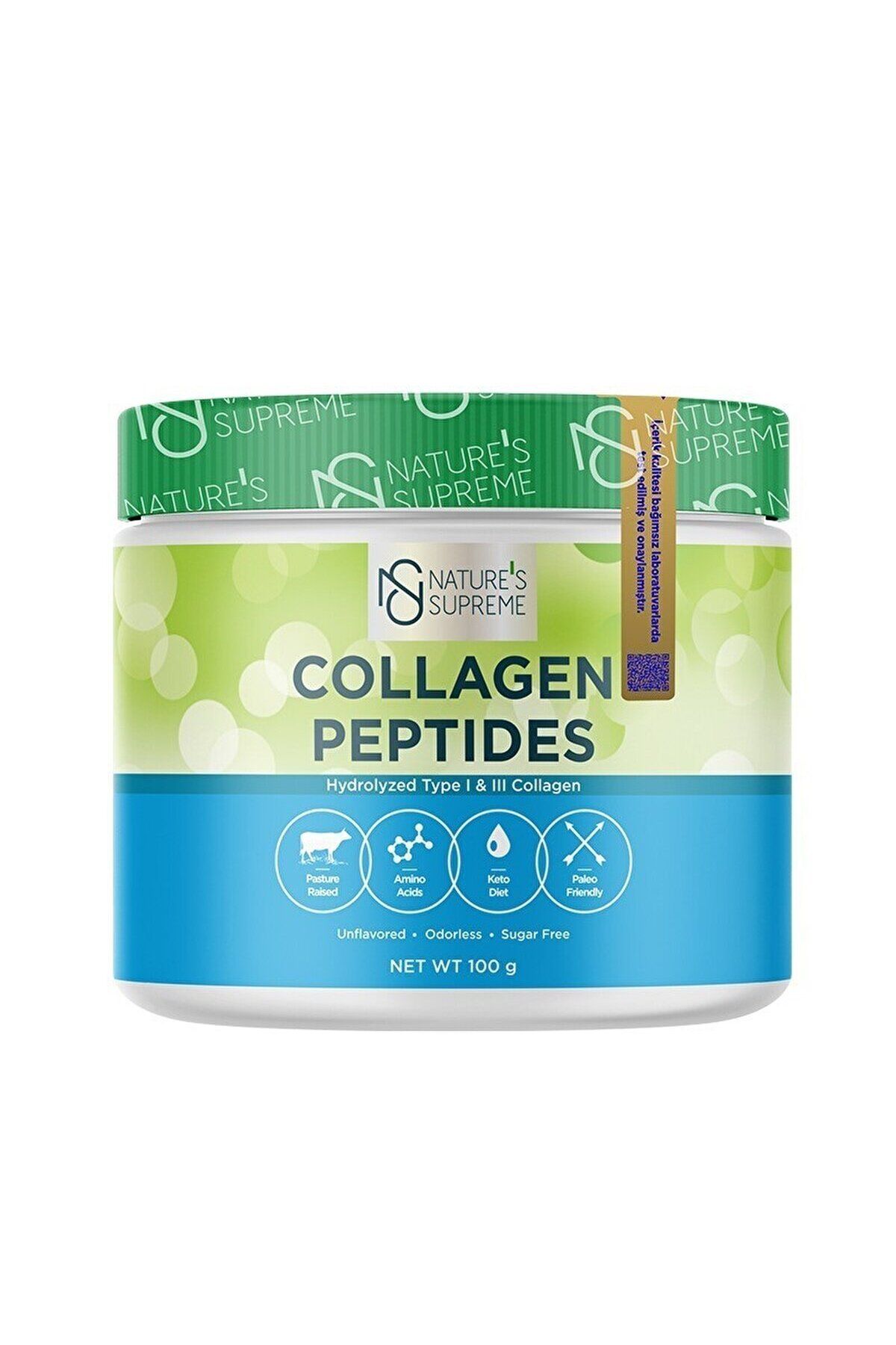 Natures Supreme Collagen Peptides Powder 100 gr Aromasız