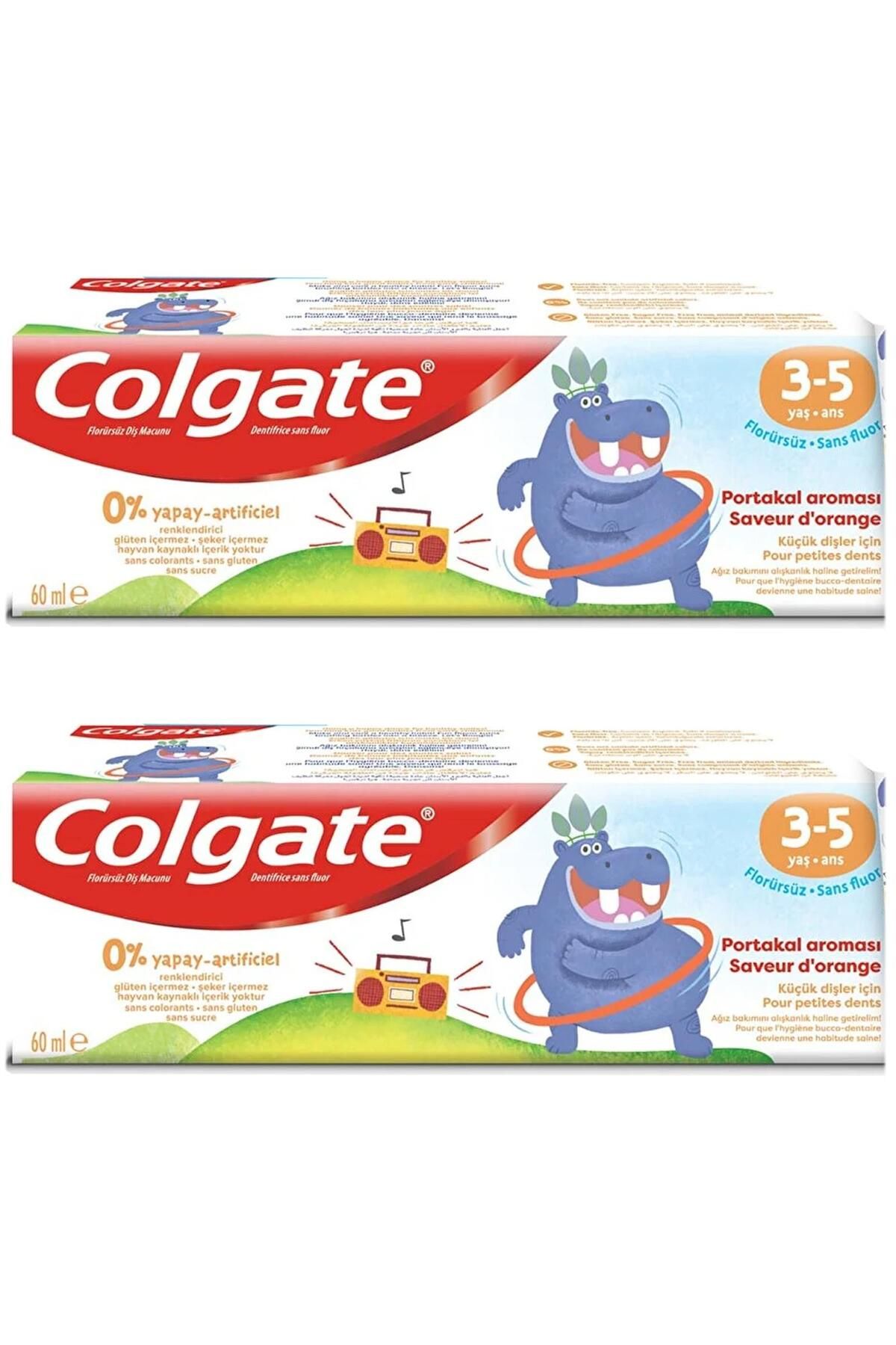 Colgate 3-5 Yaş Portakal Aromalı Florürsüz Çocuk Diş Macunu 60 ml 2 Adet
