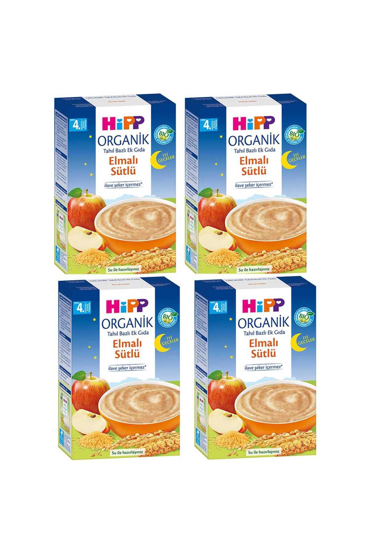 Hipp Organik Iyi Geceler Elmalı Sütlü 4 Ay Kaşık Maması 250 gr 4 Adet