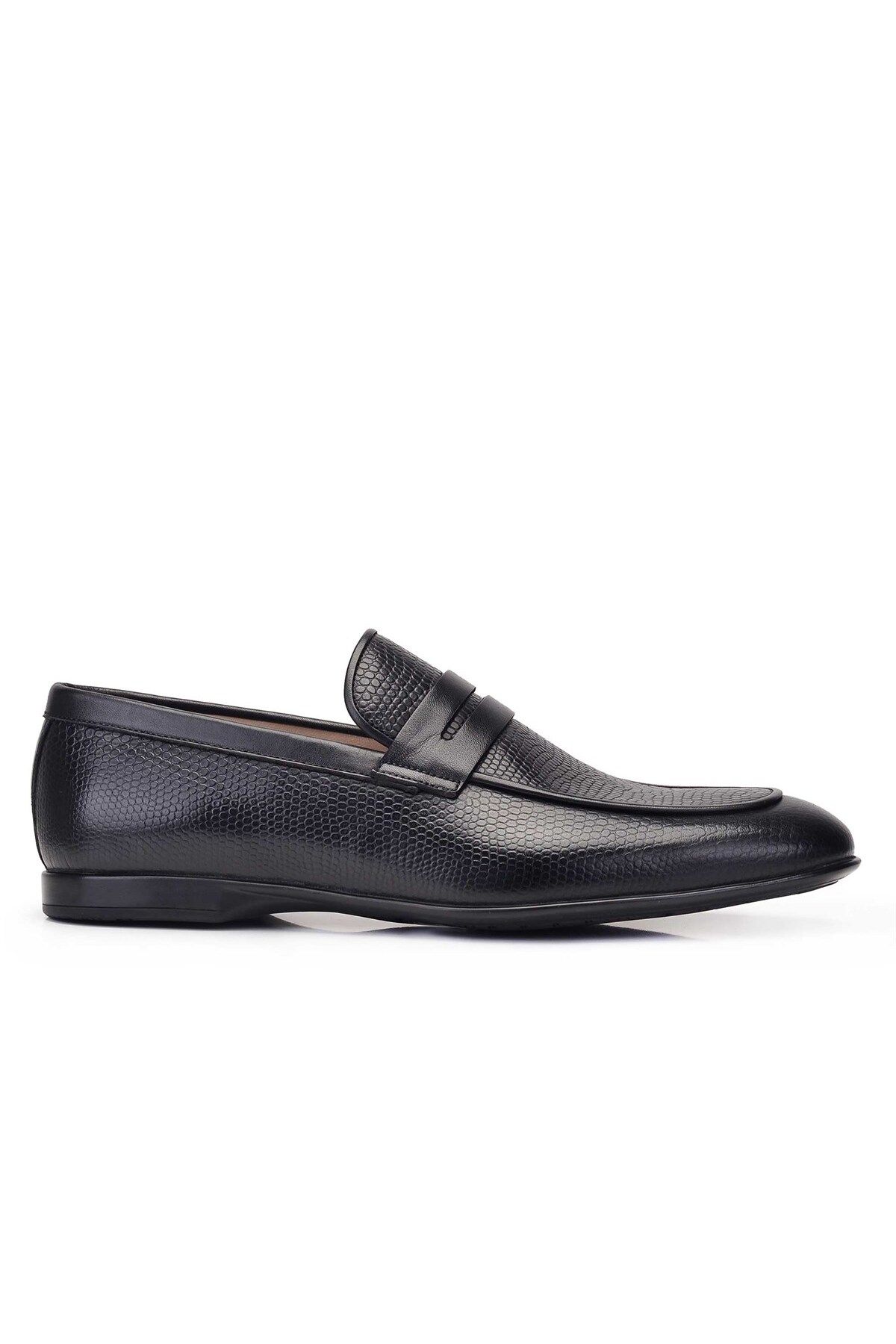 Nevzat Onay Hakiki Deri Siyah Günlük Loafer Yazlık Erkek Ayakkabı -11780-