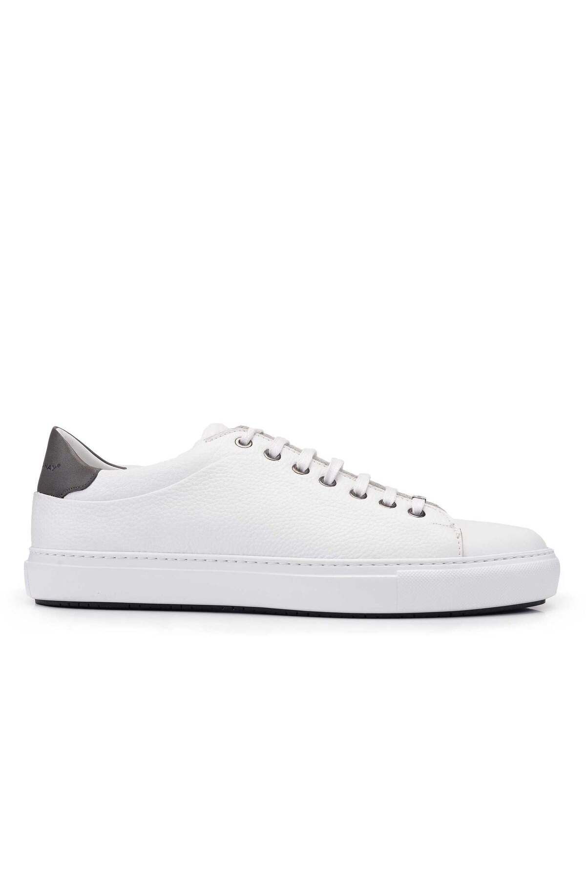 Nevzat Onay Hakiki Deri Beyaz Sneaker Erkek Ayakkabı -11195-