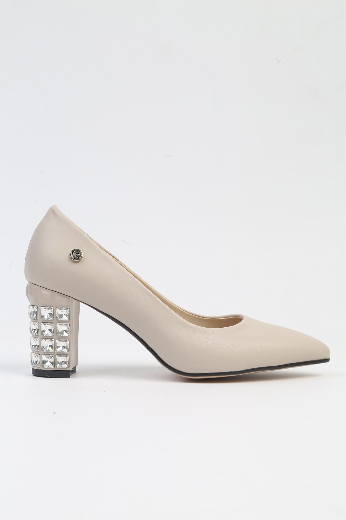 Pierre Cardin ® | PC-51201 - 3478 Bej Cilt - Kadın Topuklu Ayakkabı