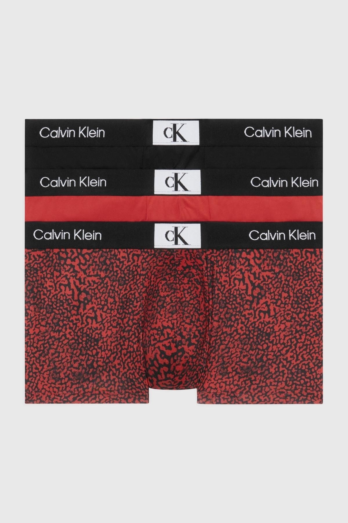 Calvin Klein Erkek Marka Logolu Elastik Bantlı Günlük Kullanıma Uygun Siyah-kırmızı-kırmızı Boxer 000nb3532e-hzy