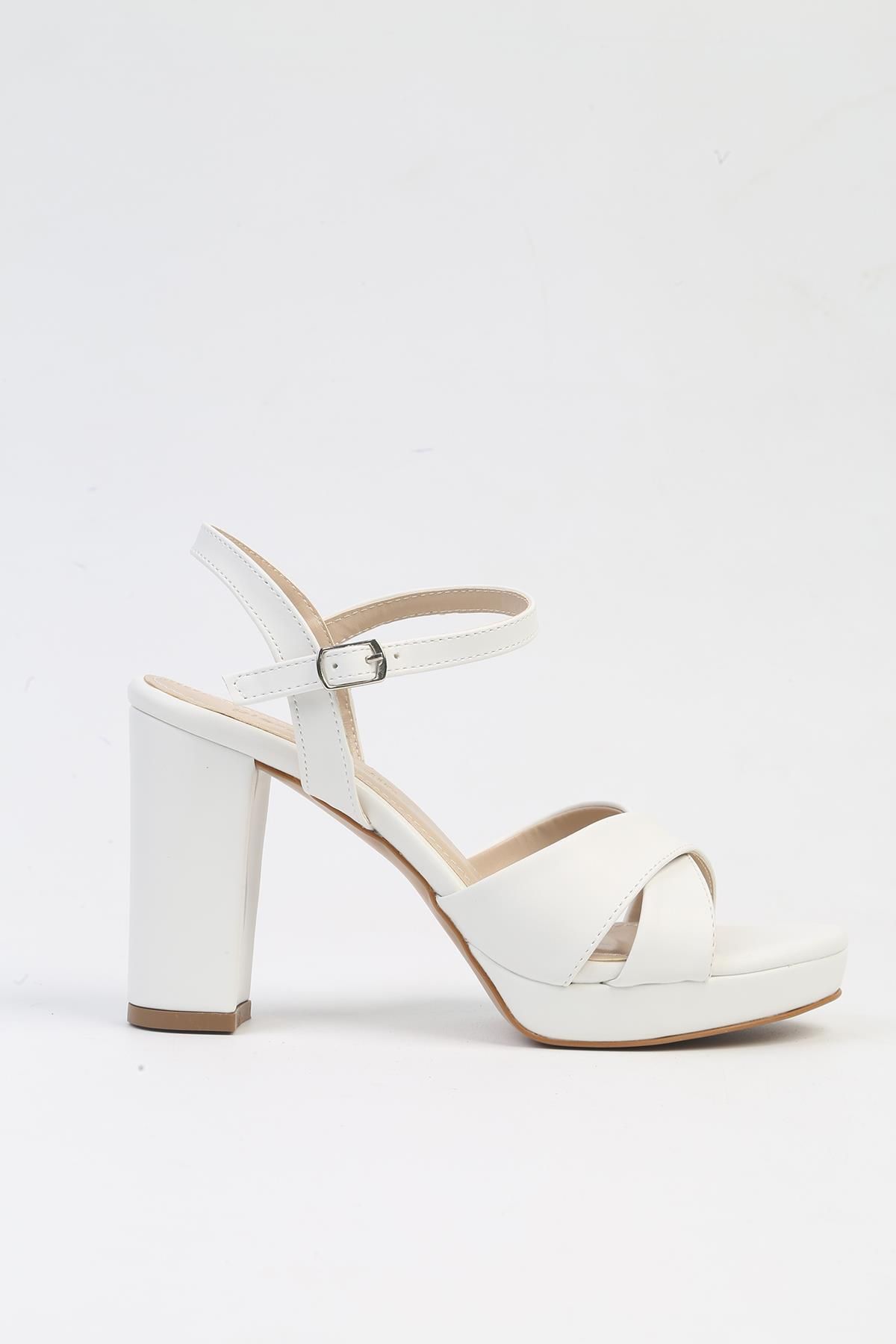 Pierre Cardin ® | PC-52371-3822 Beyaz Cilt-Kadın Topuklu Ayakkabı