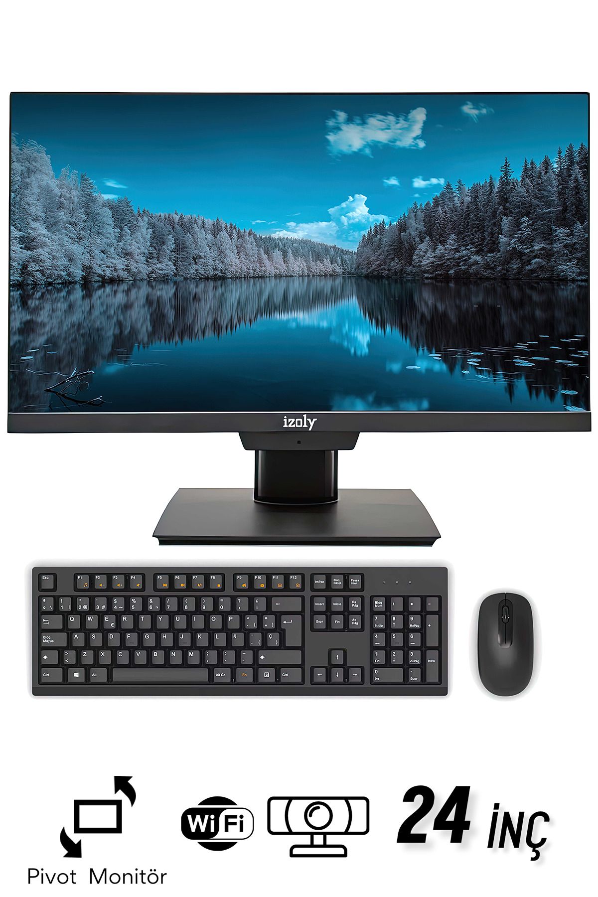 IZOLY İzoly P307 İ3-10100 8GB 128GB SSD 24" FHD Webcam Pivot All In One Bilgisayar