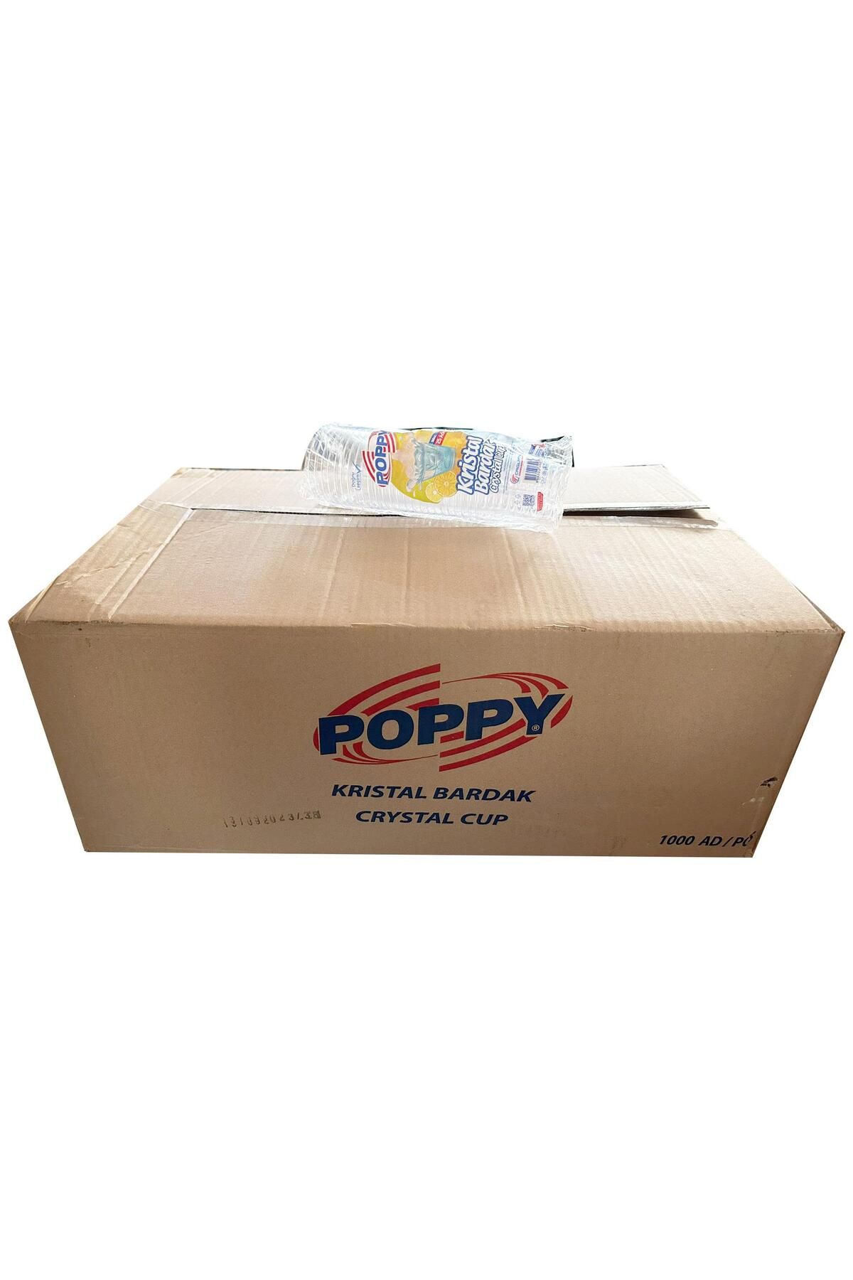 Poppy Şeffaf Plastik Kristal Bardak - 180 Cc. - 180 Ml. - 1000 Adetlik Koli