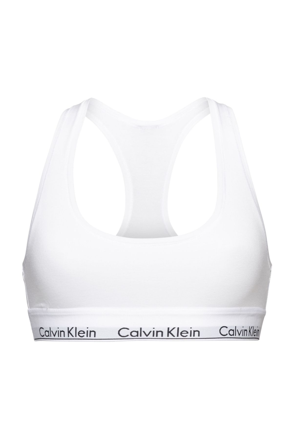Calvin Klein Kadın Marka Logolu Elastik Bantlı Günlük Kullanıma Uygun Beyaz Spor Sütyeni F3785e-100
