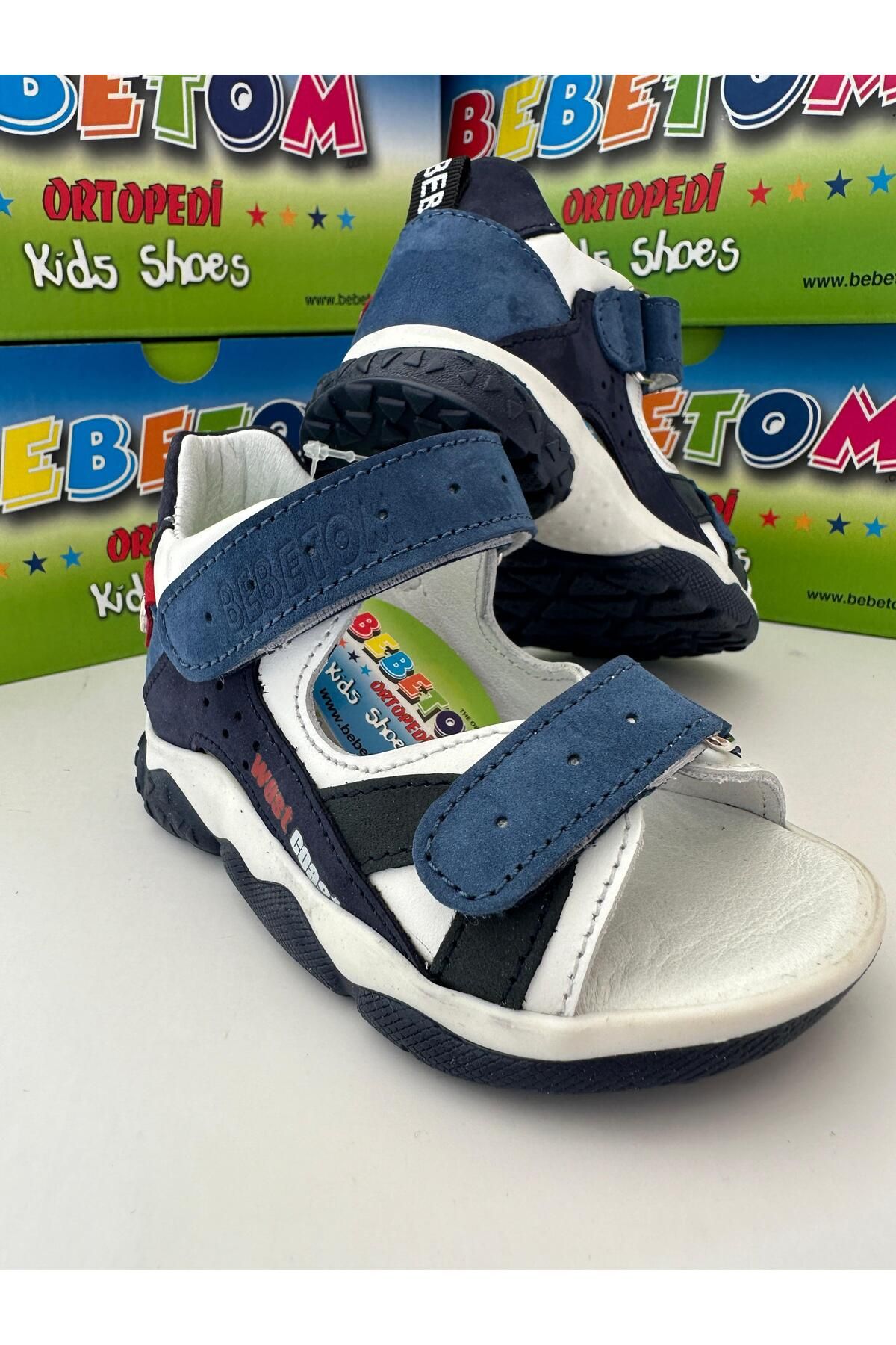 KiddyBO Erkek Çocuk Hakiki Deri / Ortopedik / Günlük Yürüyüş Ve Spor Sandalet Ayakkabısı