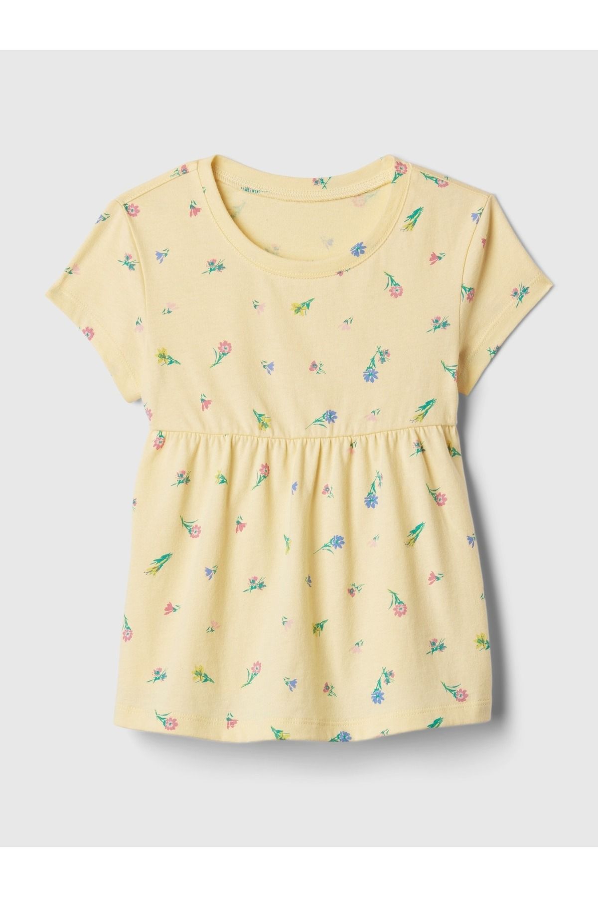 GAP Kız Bebek Sarı %100 Organik Pamuk Desenli T-Shirt