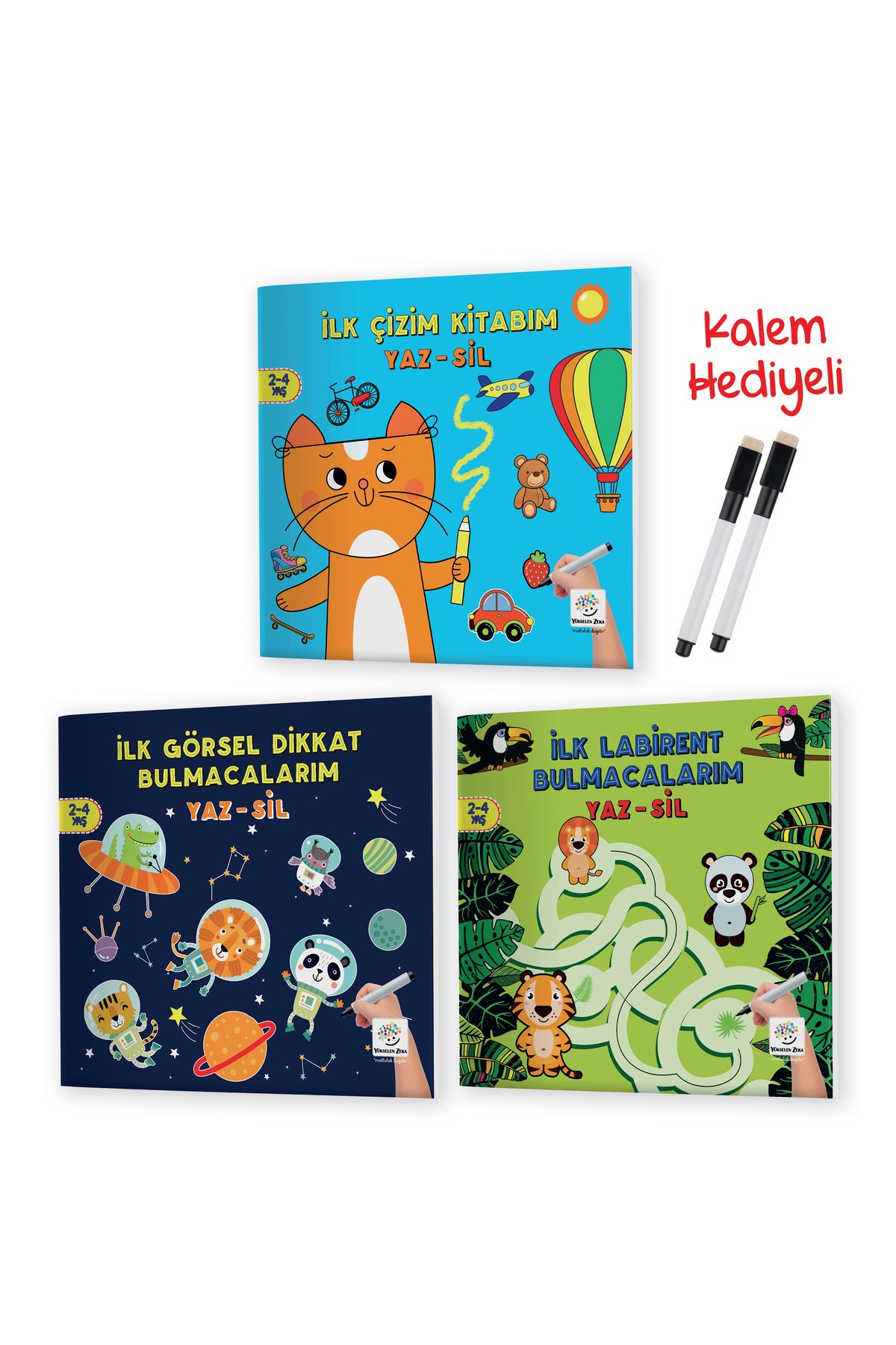 Yükselen Zeka Yayınları Yükselen Zeka 2-4 Yaş Mucit Karınca-2 Yaz-sil Kitaplar Serisi