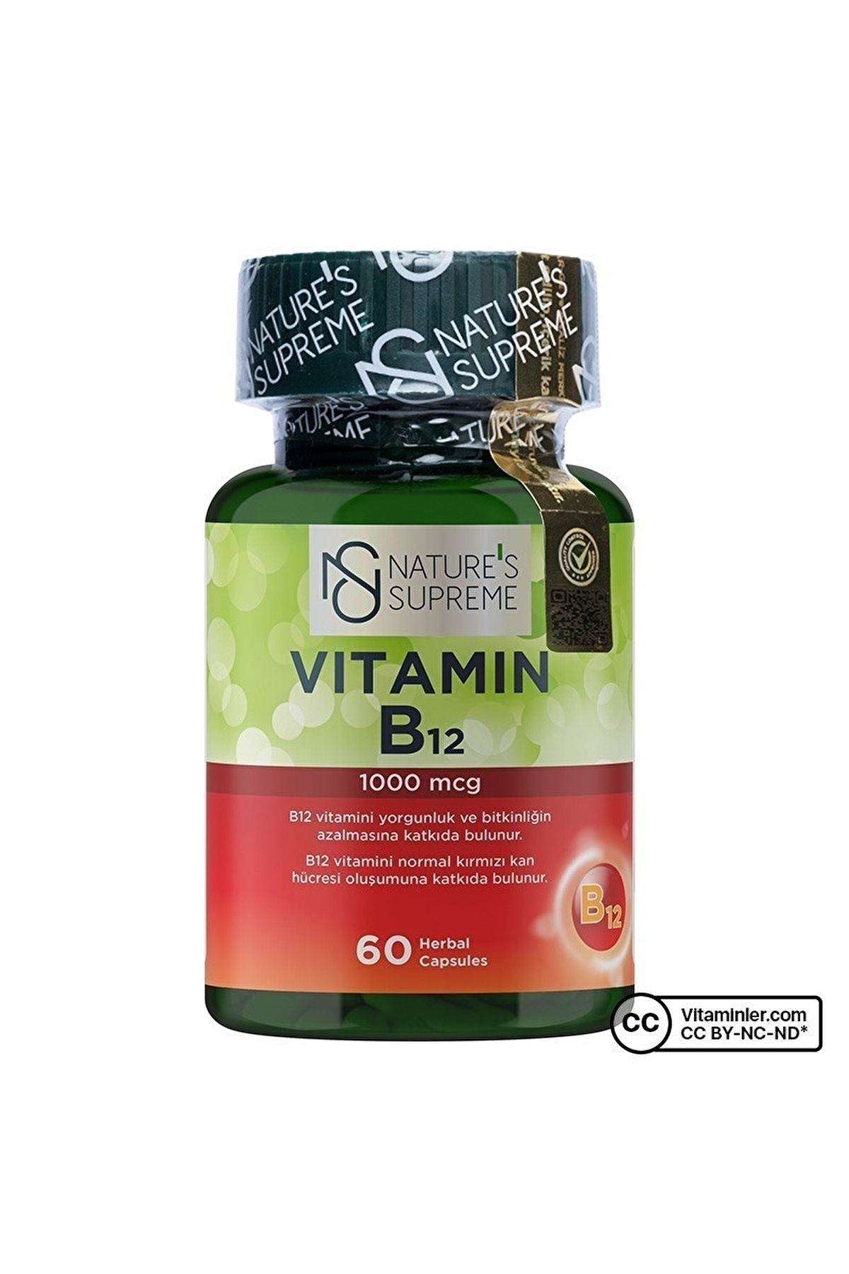 Natures Supreme Vitamin B12 1000 Mcg 60 Kapsül