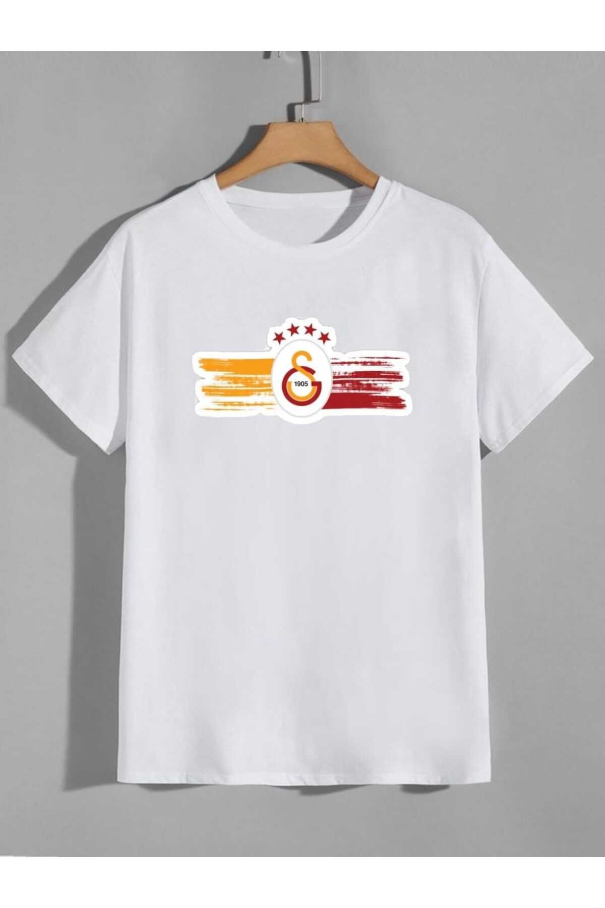 NİCE Oneoctobeer Unisex Galatasary Baskılı Beyaz Yeni Sezon Oversize Yazlık T-shirt