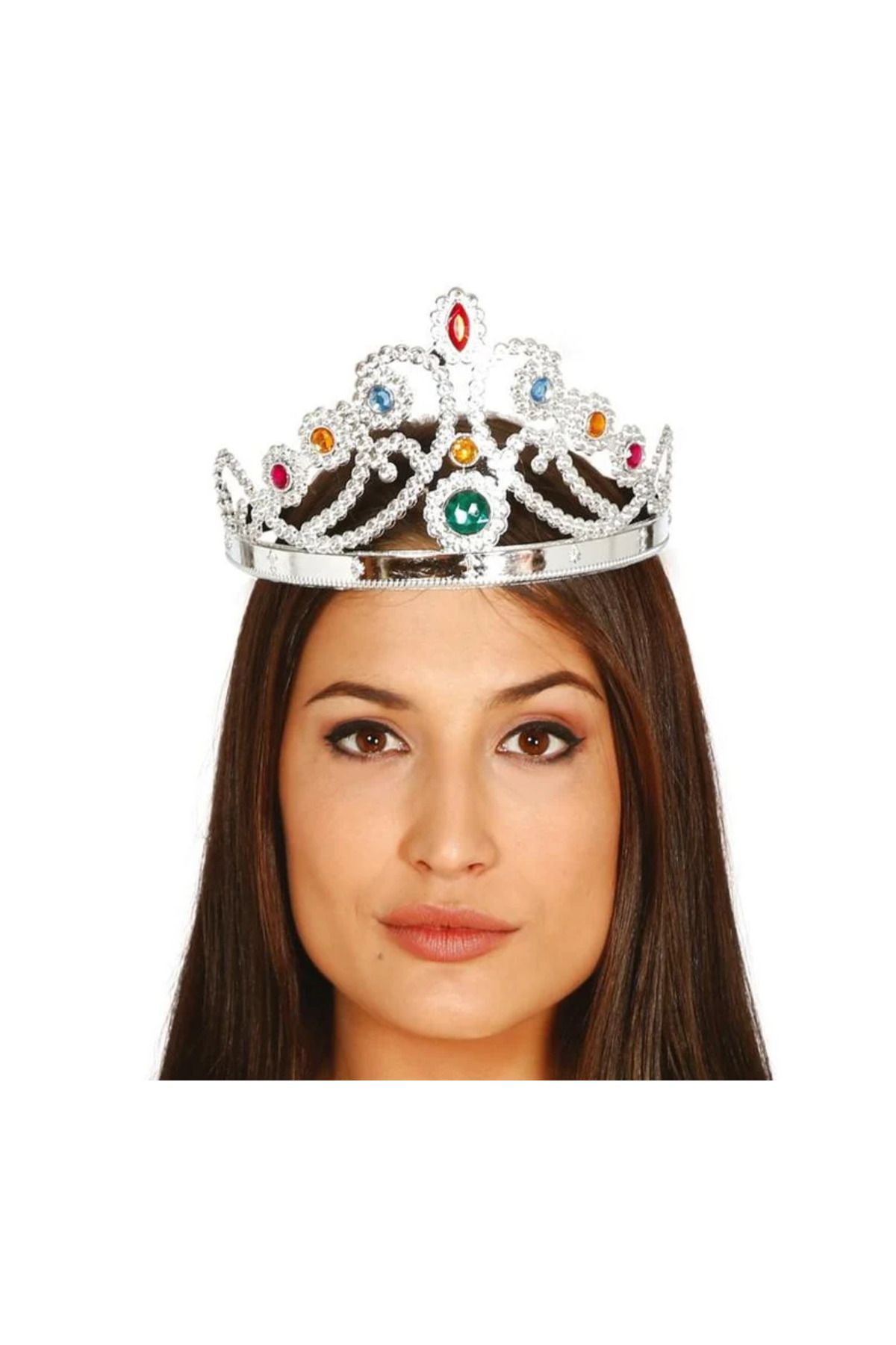 Genel Markalar Gümüş Renk Plastik Prenses Tacı Kraliçe Tacı 60 Cm