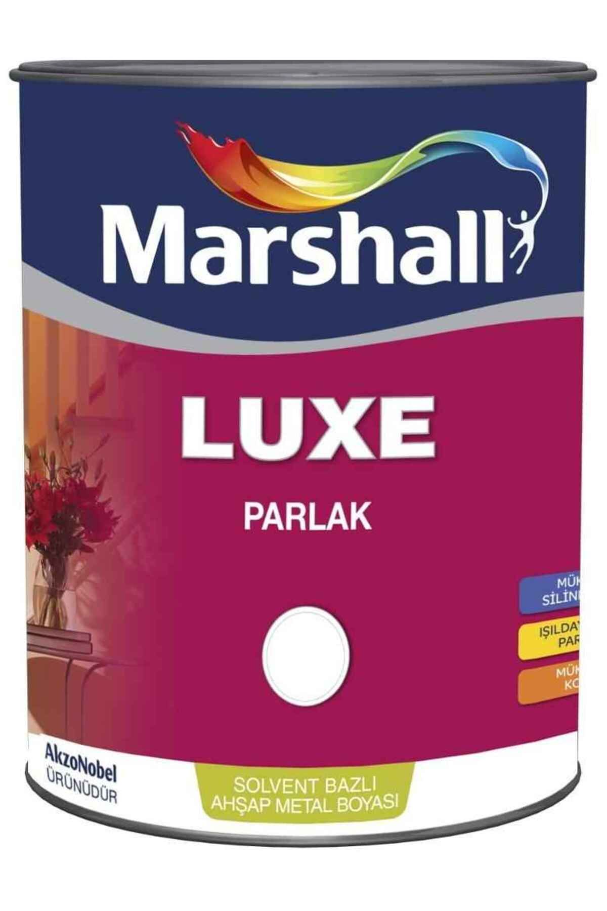 Marshall Luxe Parlak Yağlı Boya Beyaz-0.75lt=1kg-ahşap-demir-plastik Boyamada Mükemmel Sonuç Verir