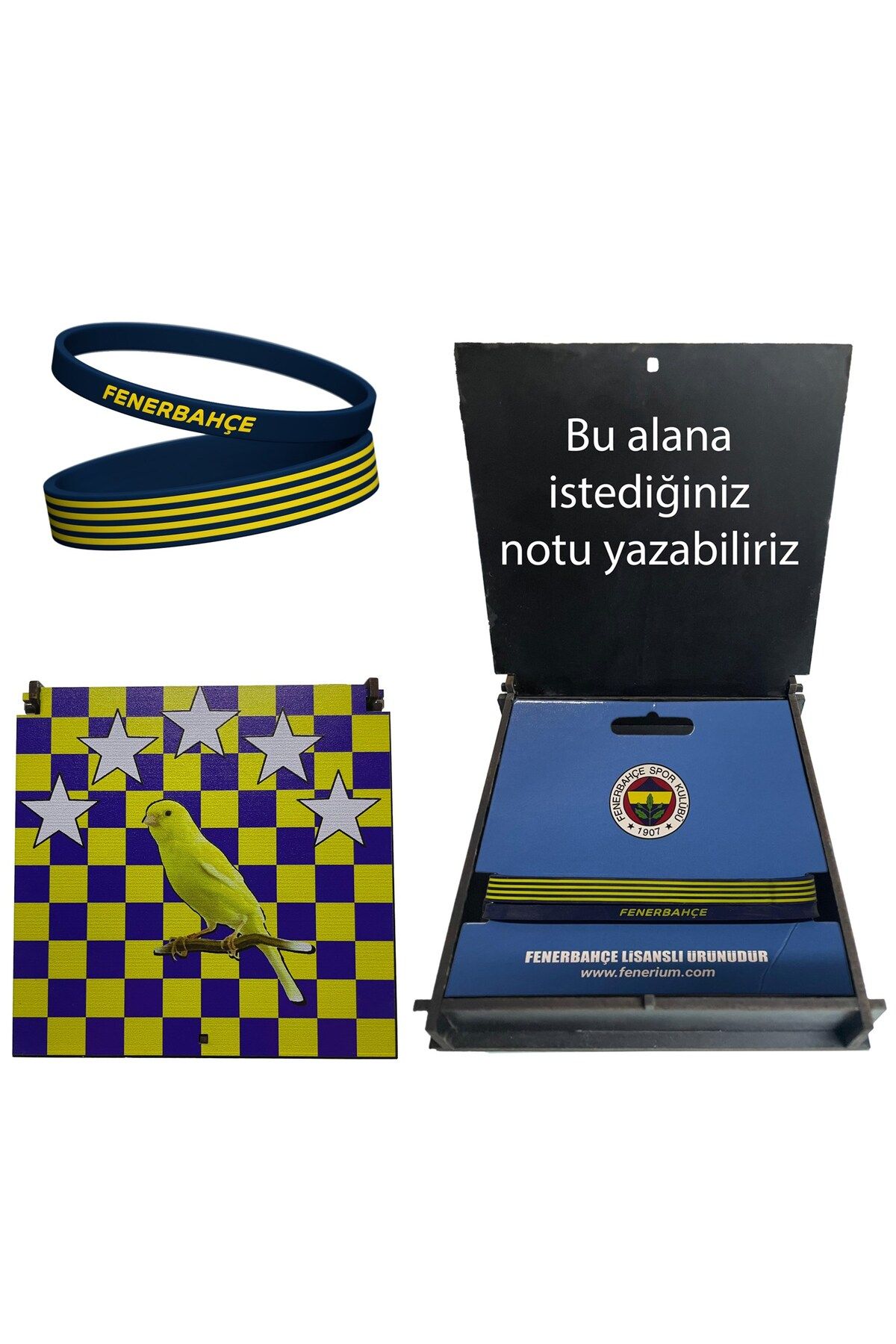 Fenerbahçe Lisanslı Hediye Renkli Ahşap Kutulu Bileklik