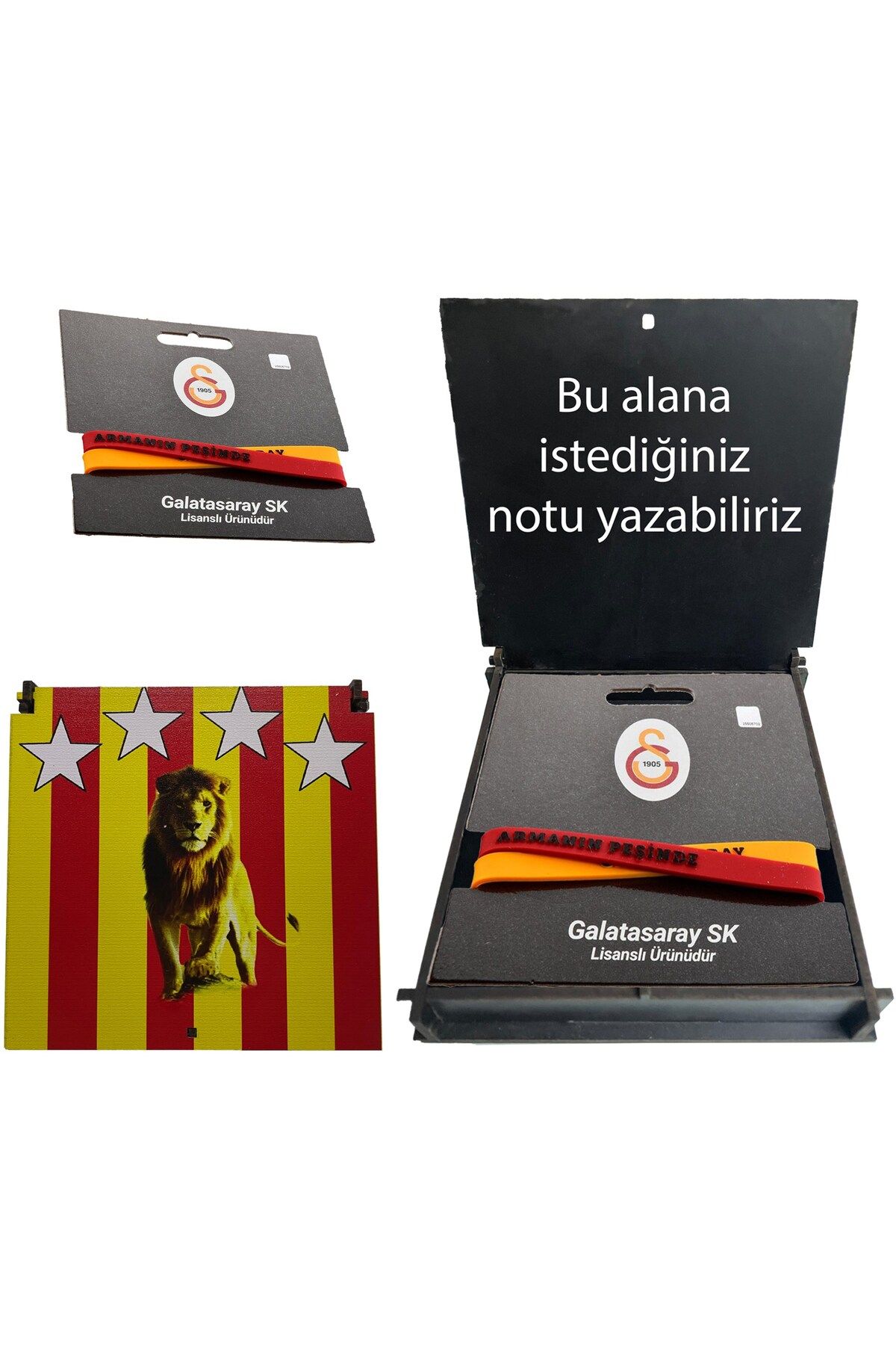 Galatasaray Lisanslı Armanın Peşinde Renkli Hediye Ahşap Kutulu Bileklik