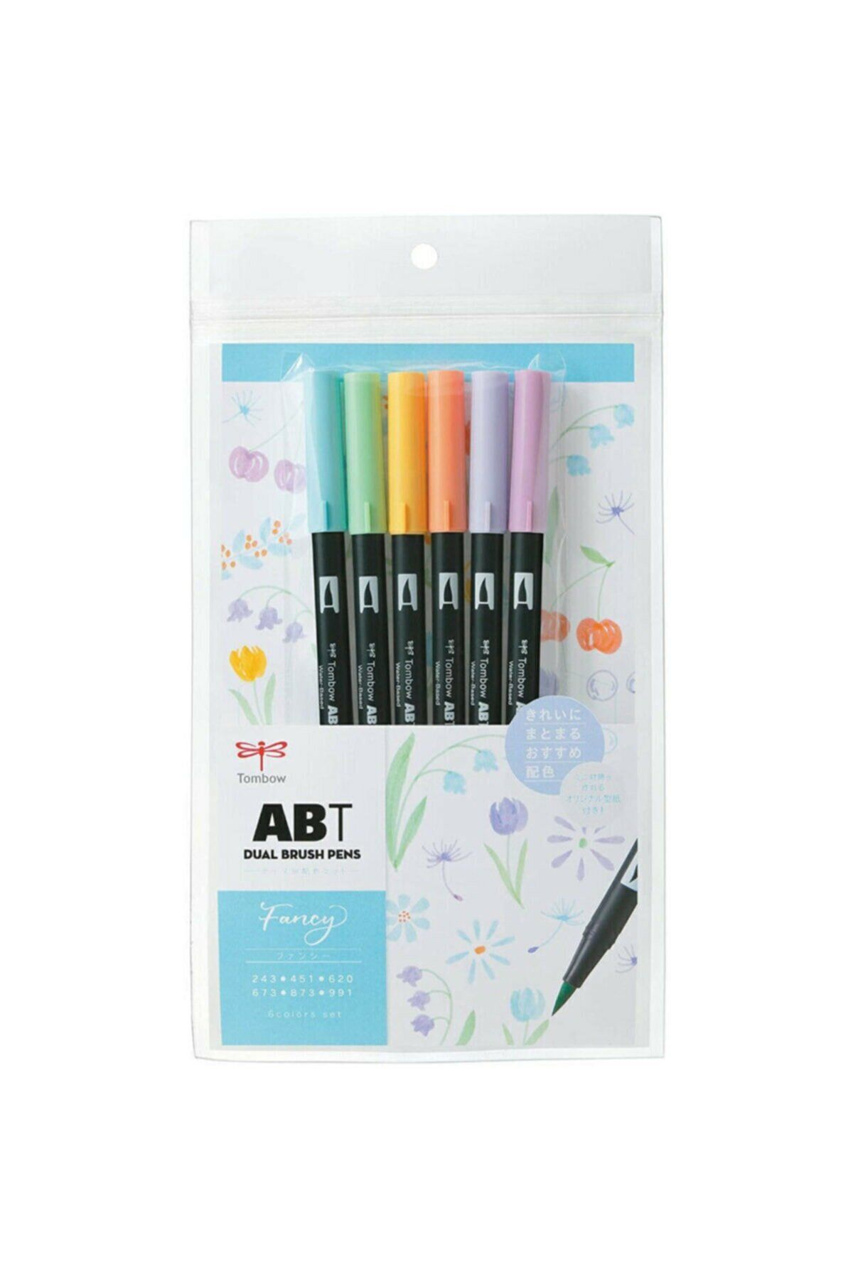 Tombow Abt Dual Brush Pen Grafik Kalemi 6'lı Set - Fancy