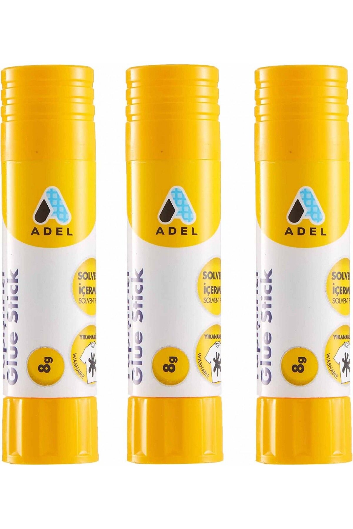 Adel Glue Stick 8gr Solventsiz Katı Yapıştırıcı 3'lü Set