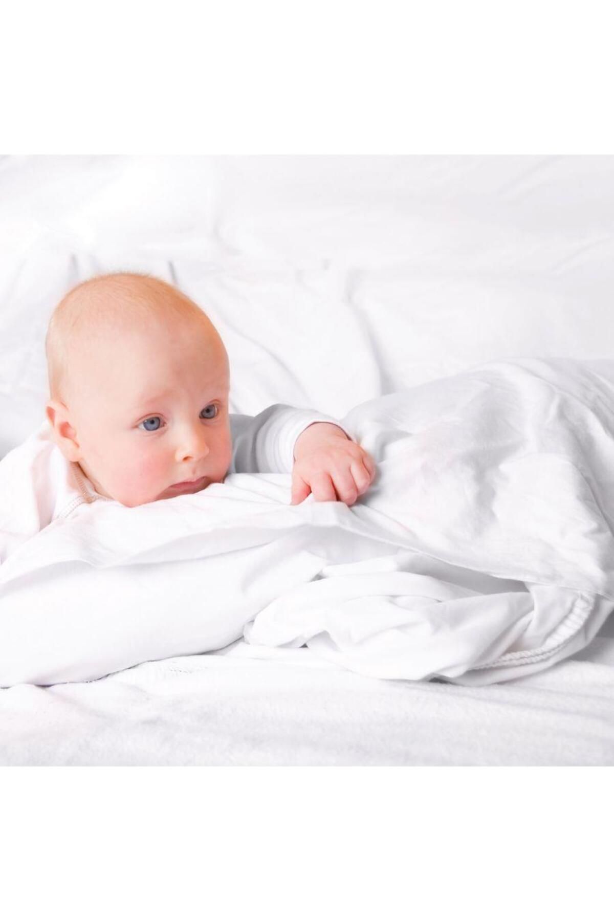 Clasy Ranforce 100% Pamuk Bebek Yorgan Düz Renk Beyaz V1