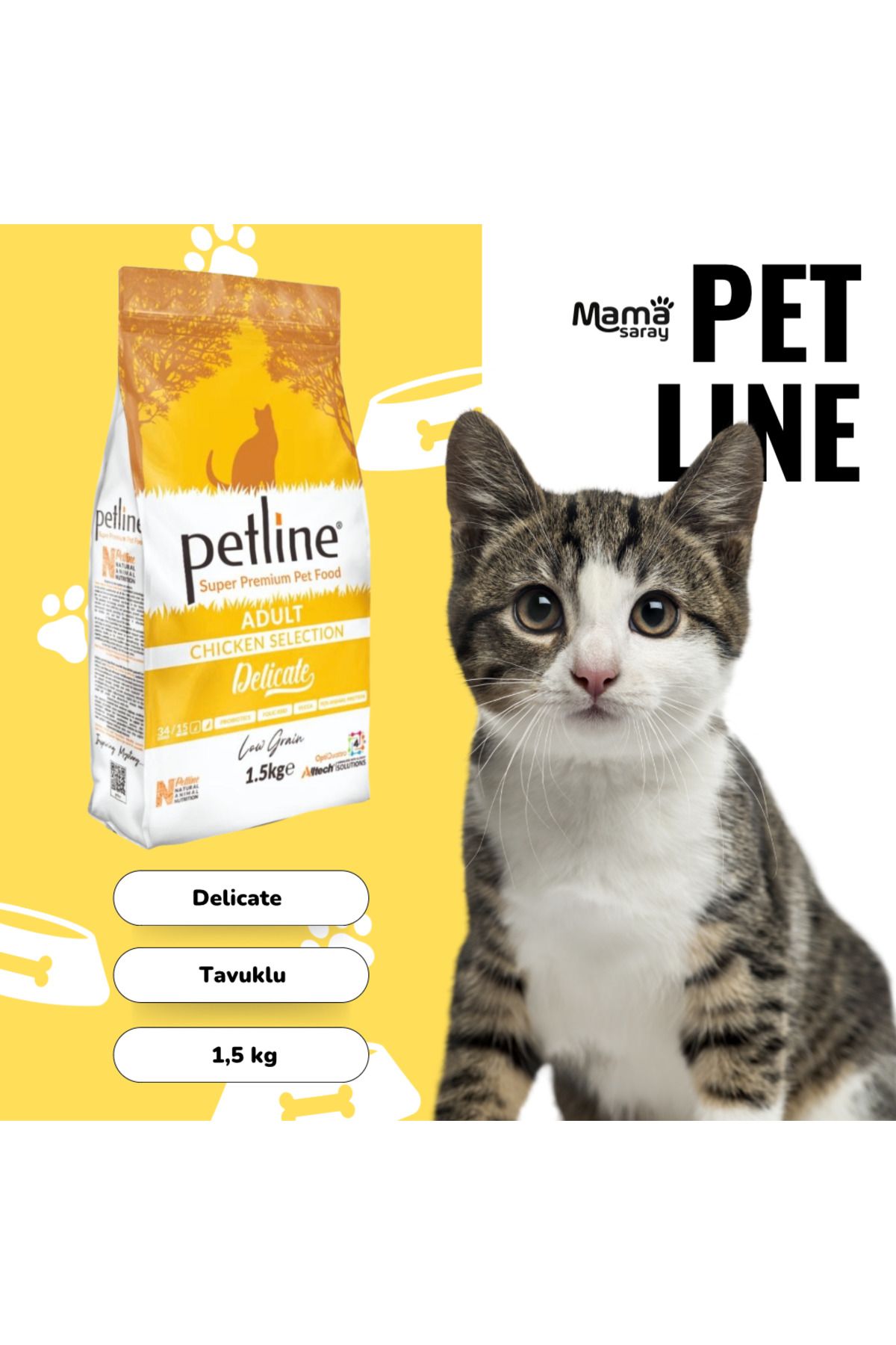 Petline Natural Premium Chicken Tavuklu Yetişkin Kedi Maması 1.5 Kg