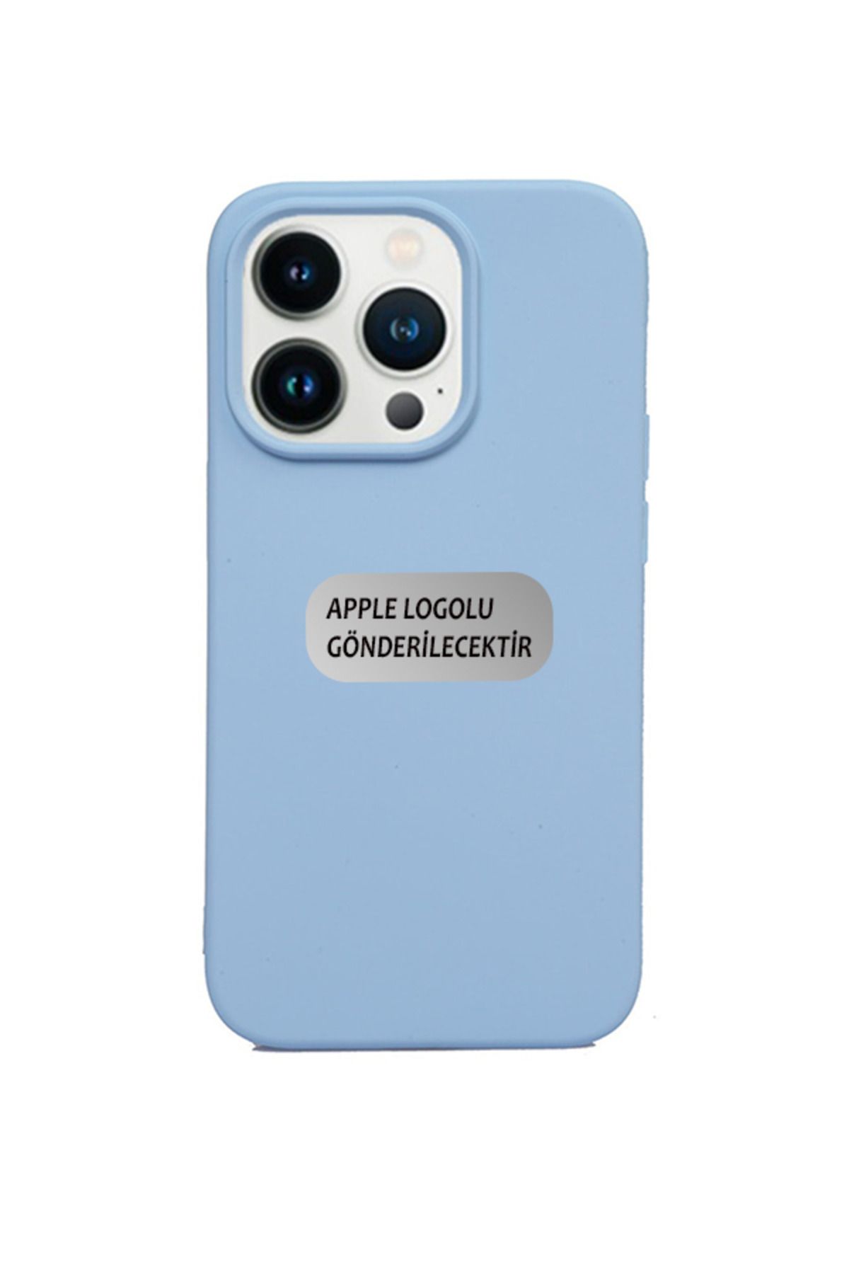 TrendCell Apple Iphone 13 Pro 6.1 Uyumlu Bebe Mavisi Logolu Lansman Içi Kadife Silikon Kapak Kılıf