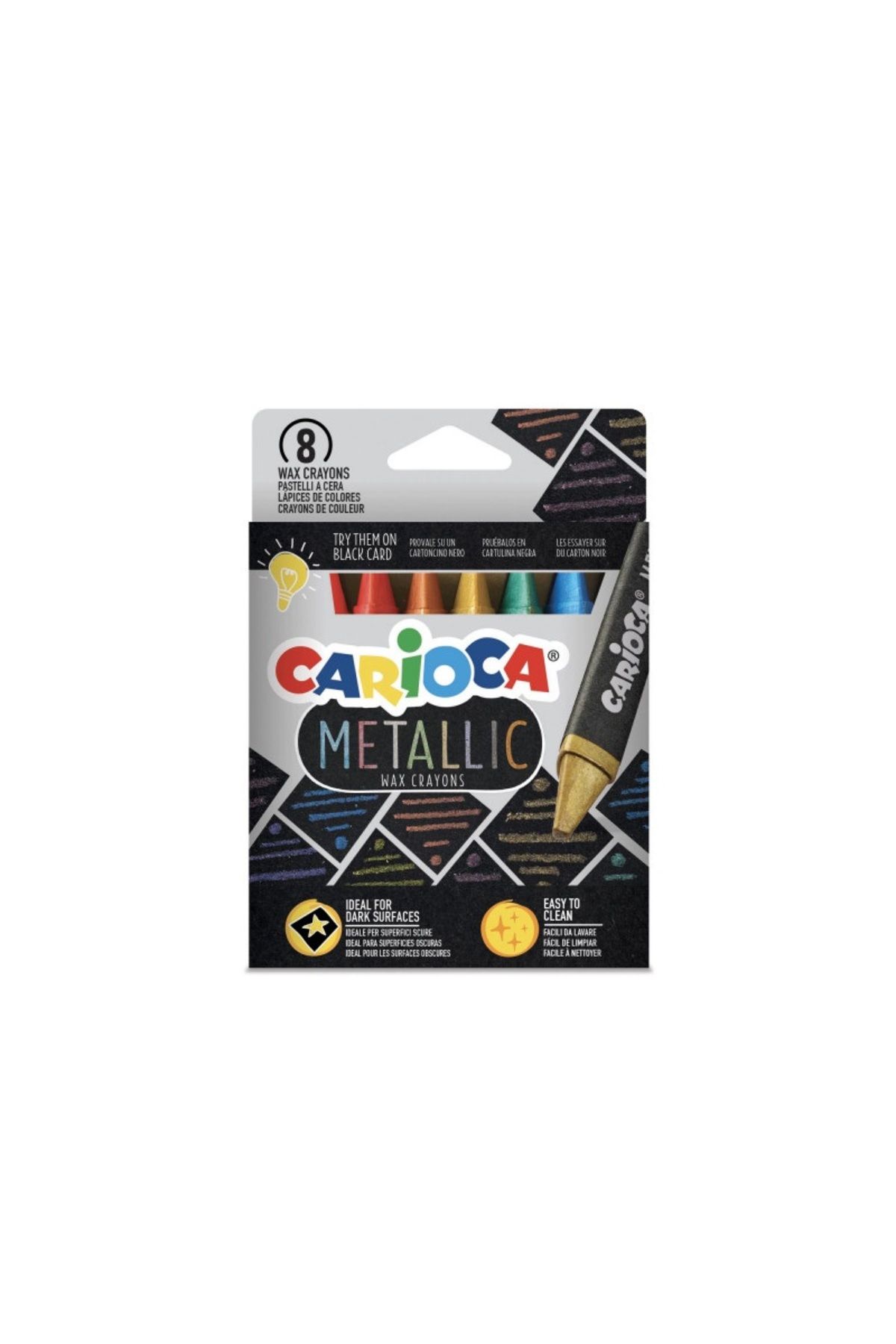 Carioca 8 Renk Metalik Wax Maxı Yıkanabilir Pastel Boya 43163