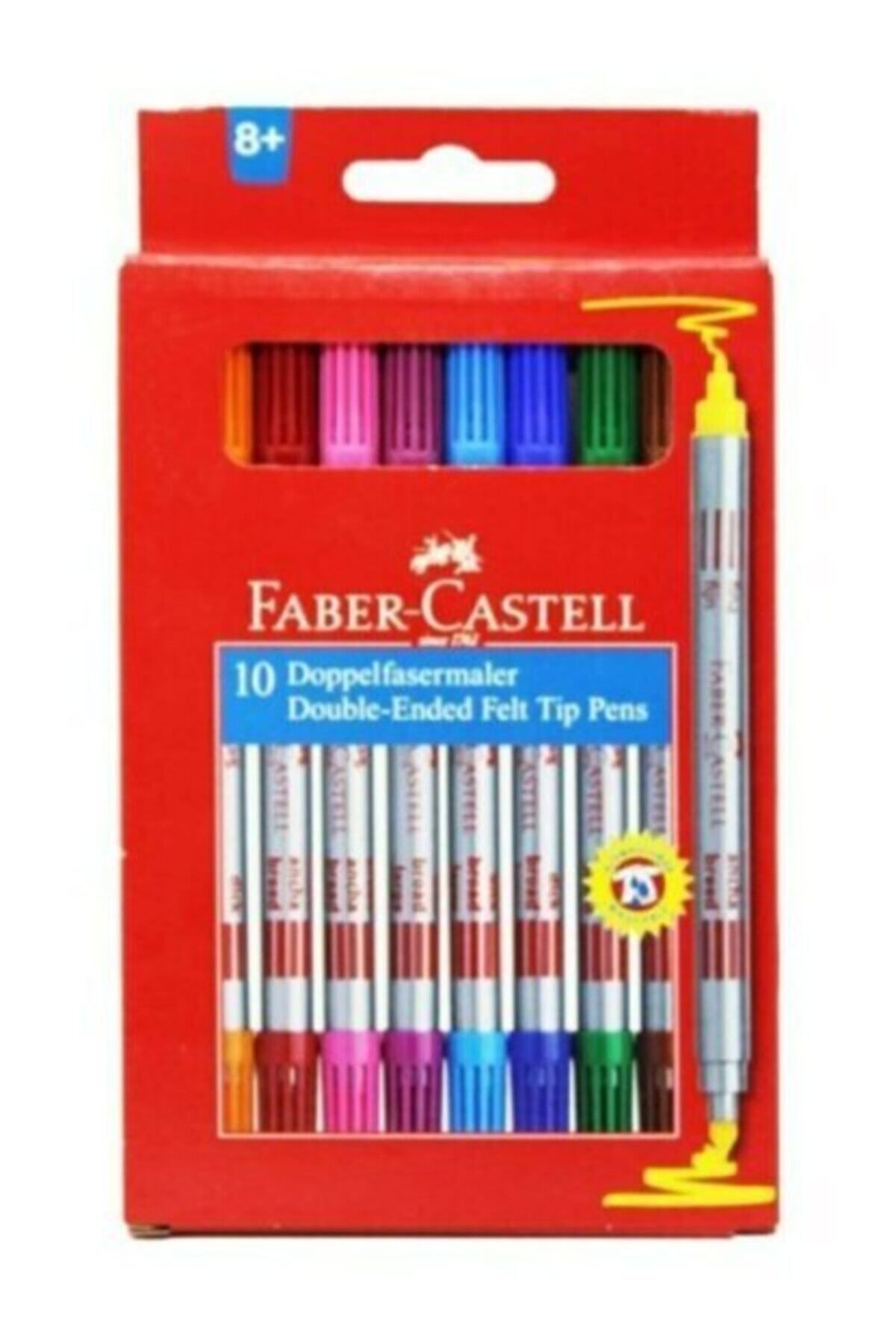 Faber Castell Çift Uçlu Keçeli Kalem 10lu Poşet