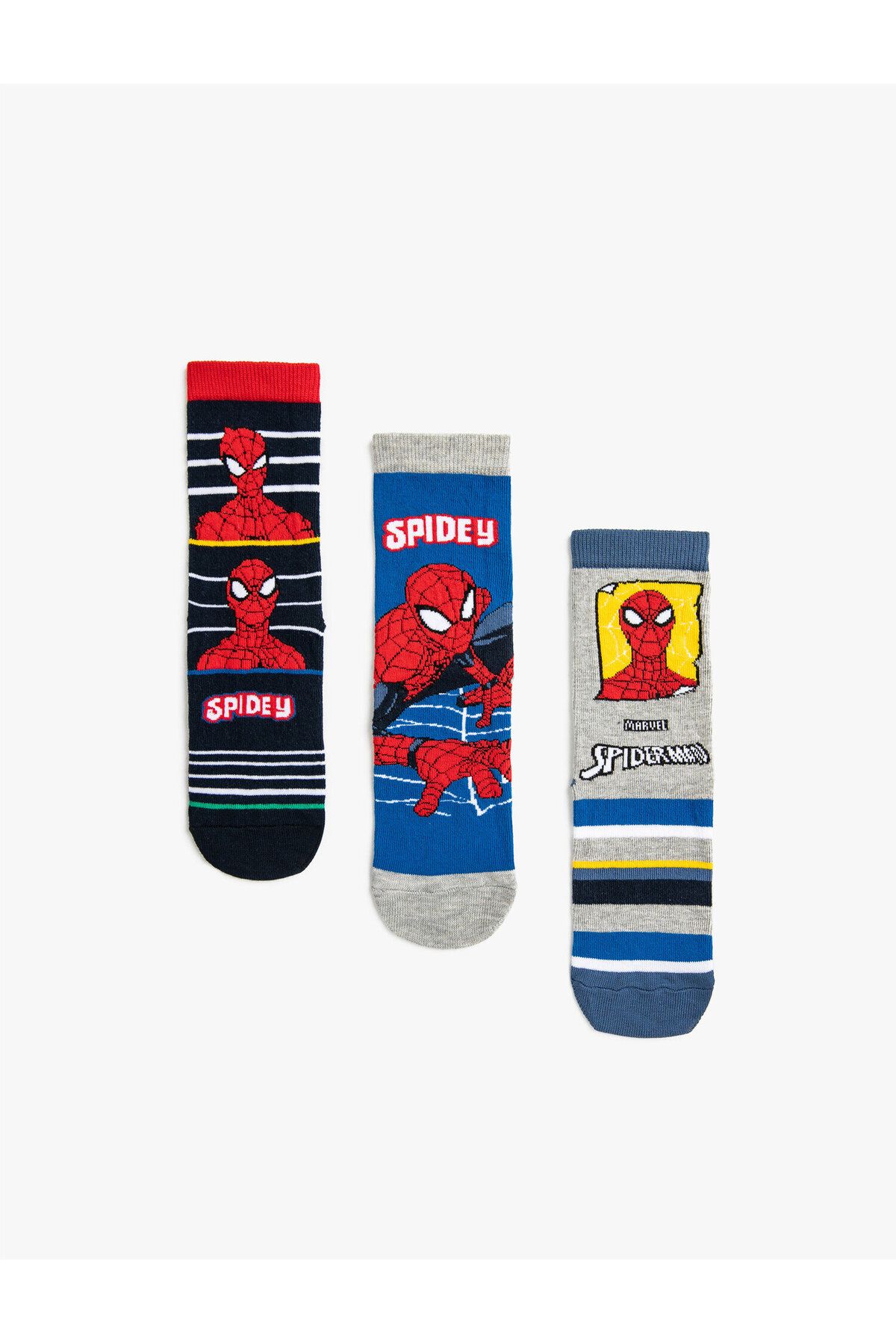 Koton Çoklu Spiderman Lisanslı Baskılı Çorap