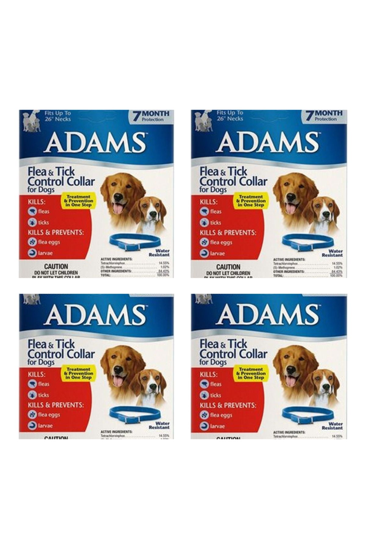 Adams köpek pire tasması suya dayanıklı 7 ay etkili 4lü
