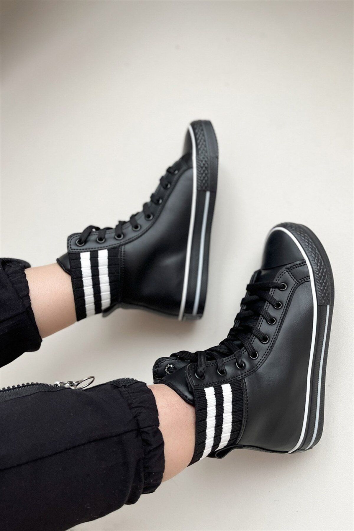 ShoeTek Lou Sneakers Bot Beyaz Siyah
