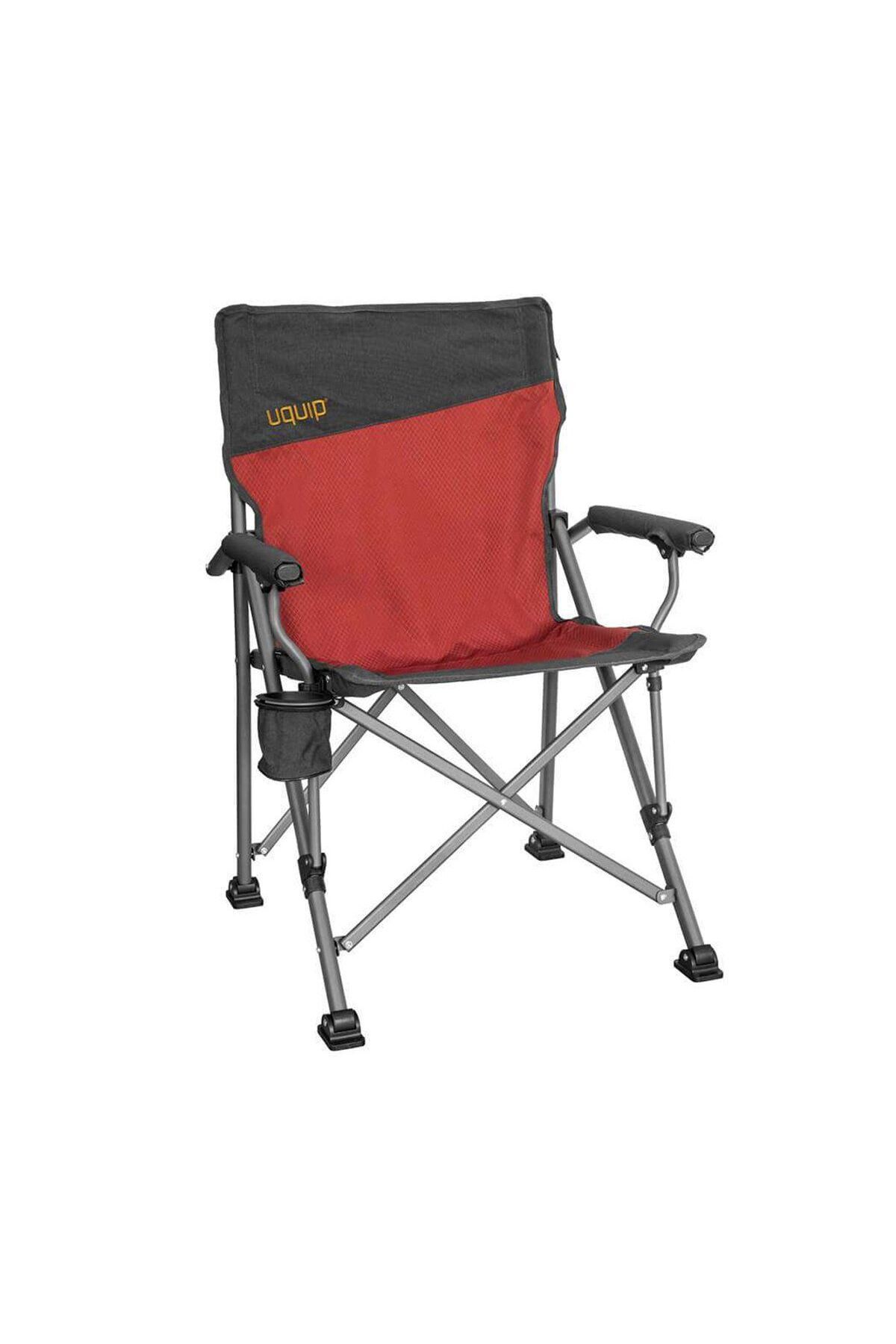 Uquip Roxy Yüksek Konforlu & Takviyeli Katlanır Kamp Sandalyesi Red