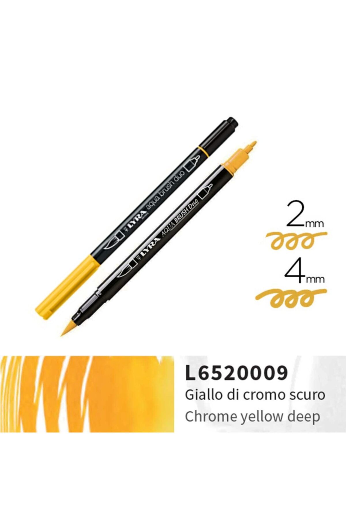 Lyra Aqua Brush Duo Çift Ve Fırça Uçlu Çizim Kalemi - Deep Chrome Yellow