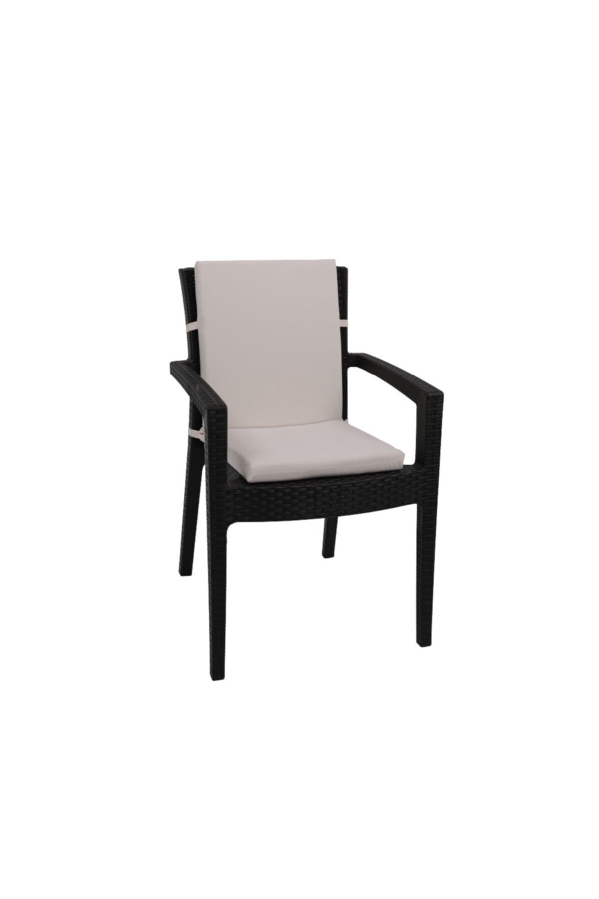 Kuscini Anemone Klasik Yüksek Arkalıklı Sandalye Minderi Krem 40x85