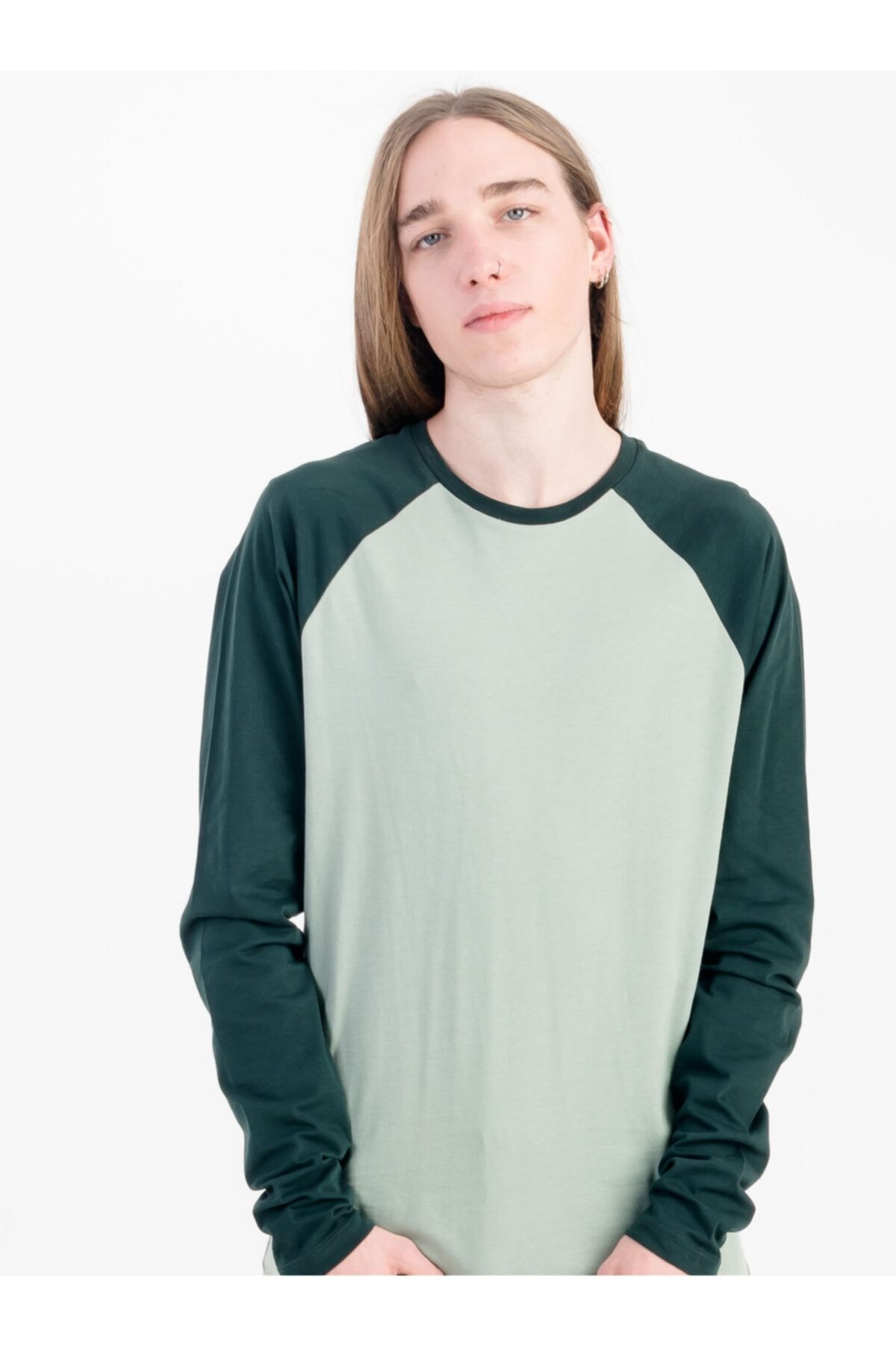 JAHR MARC Kontrast Renk Detaylı Reglan Kollu Haki Yazlık Erkek T-shirt