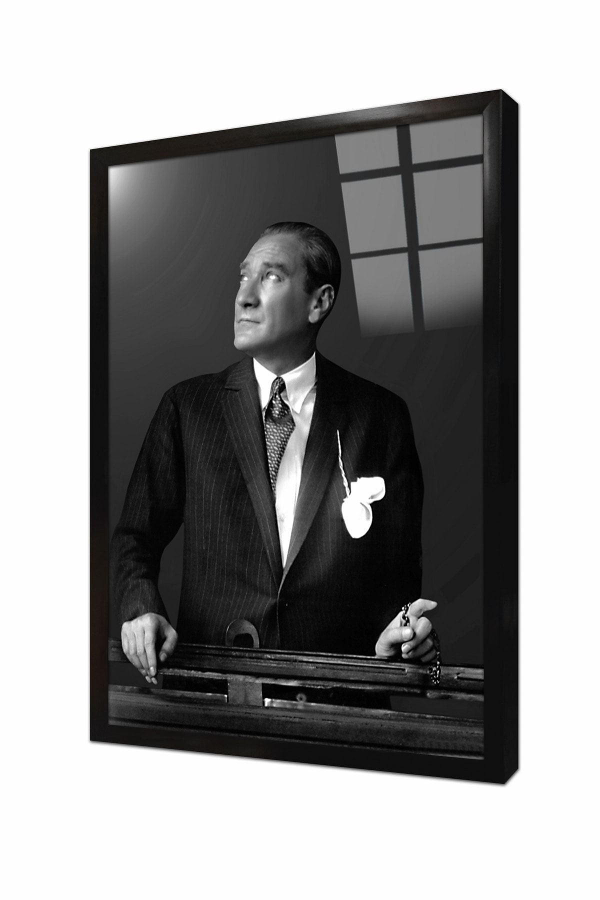Tablosan Istikbal Göklerdedir Atatürk Portresi Çerçeveli Cam Tablo 30x40 Cm