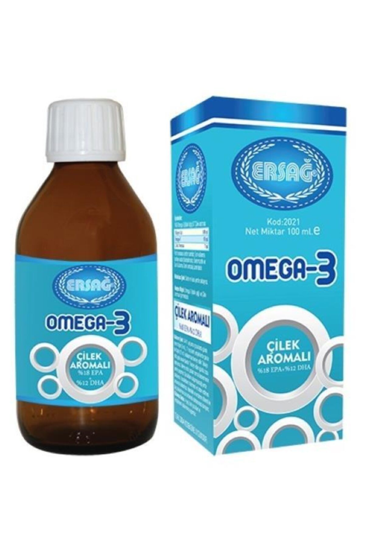 Ersağ Omega 3 Sıvı Gıda Takviyesi Çilek Aromalı.