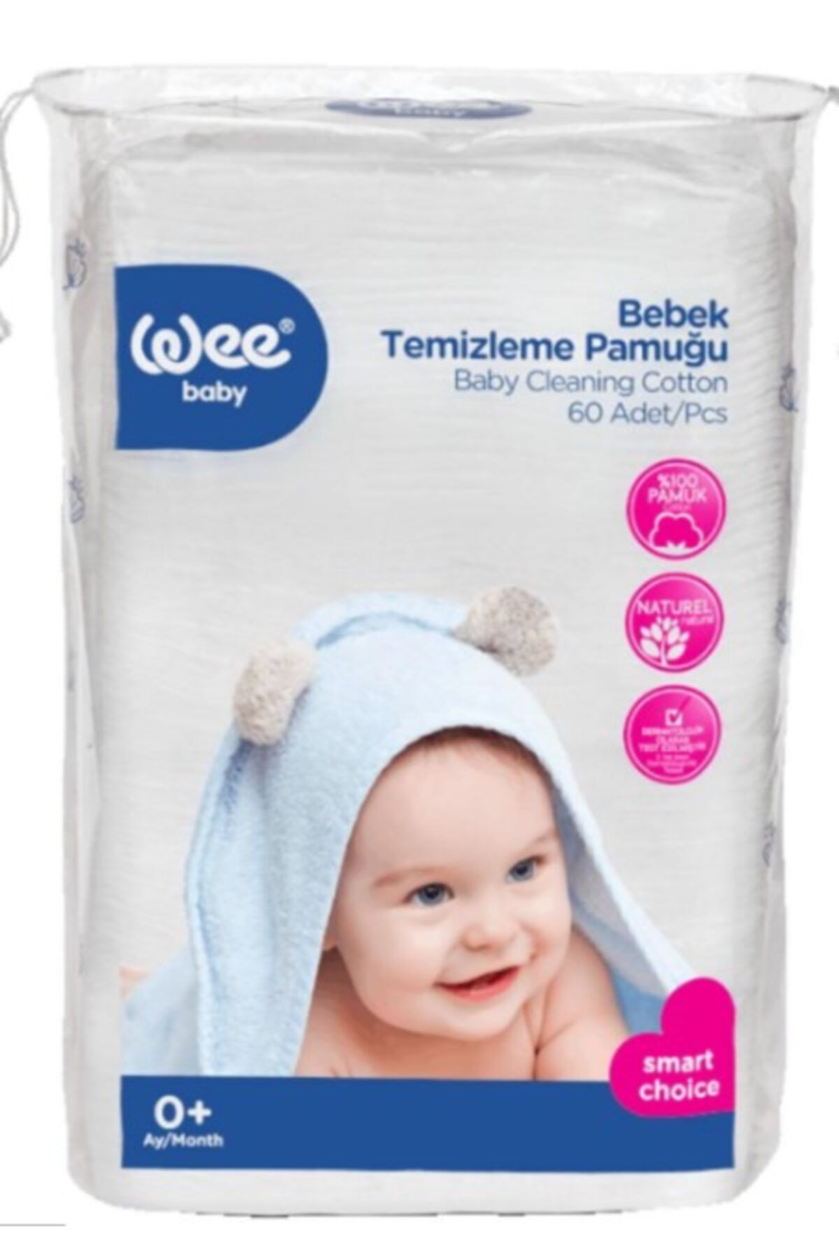 Wee Baby Unisex Bebek Temizleme Pamuğu 60lı K:321