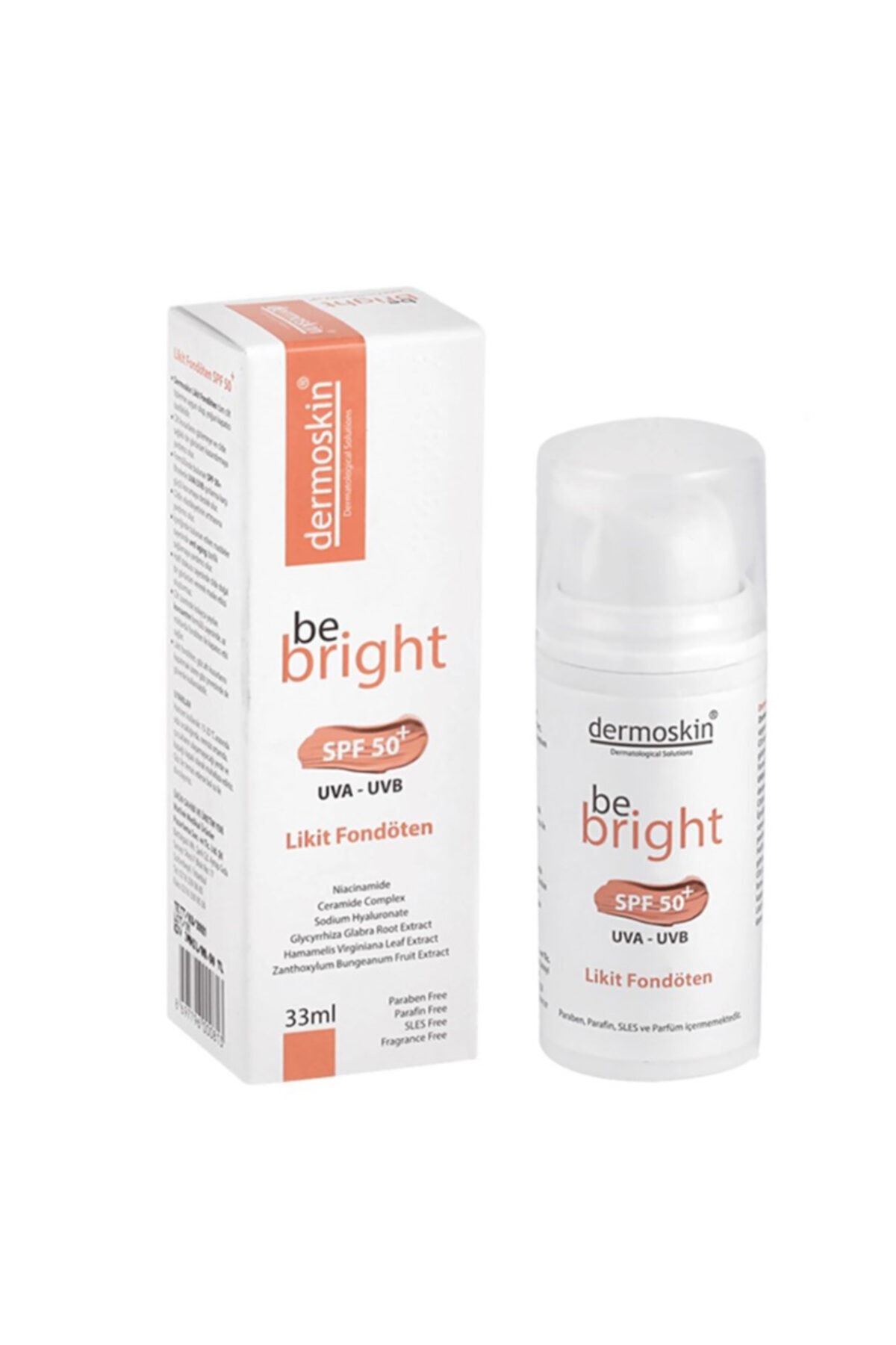 Dermoskin Be Bright Spf50+ Likit Fondöten 33ml - Medium