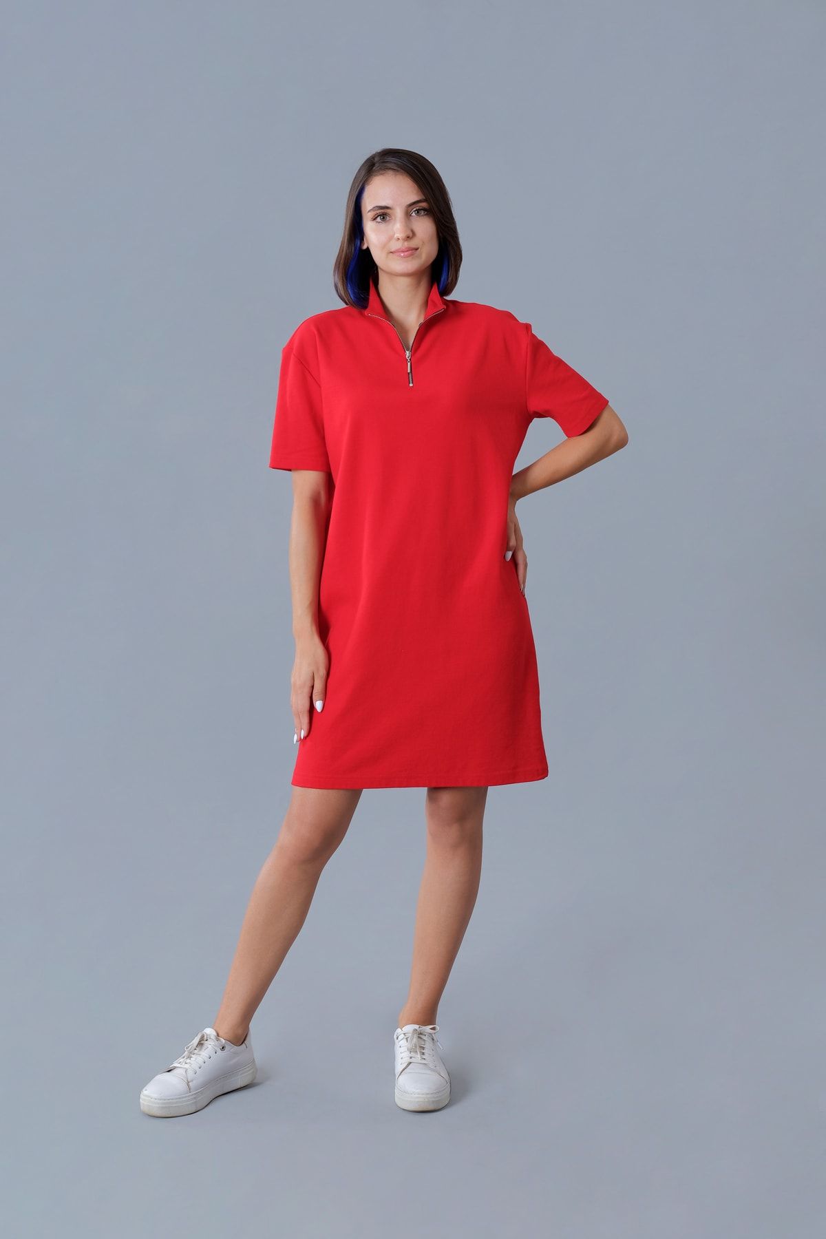 nosewear Kadın Fermuarlı Kırmızı Elbise