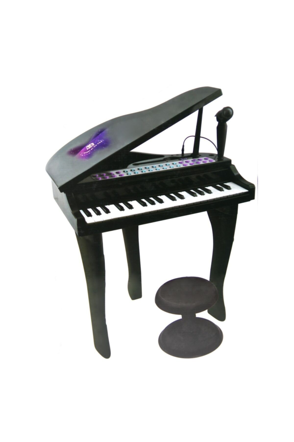 Vardem 37 Tuşlu Mini Piano Mikrofonlu Ve Tabureli Çocuk Piyano Siyah-88022