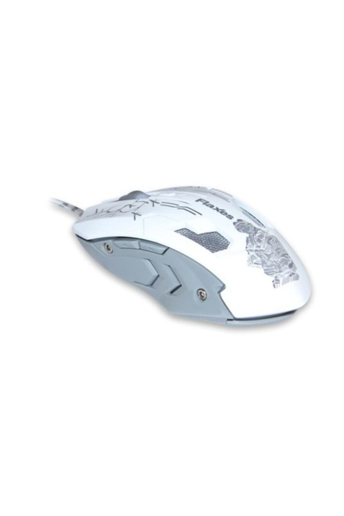 FLAXES Flx-950gmb 3200dpı Oyuncu Beyaz Mouse + Mousepad