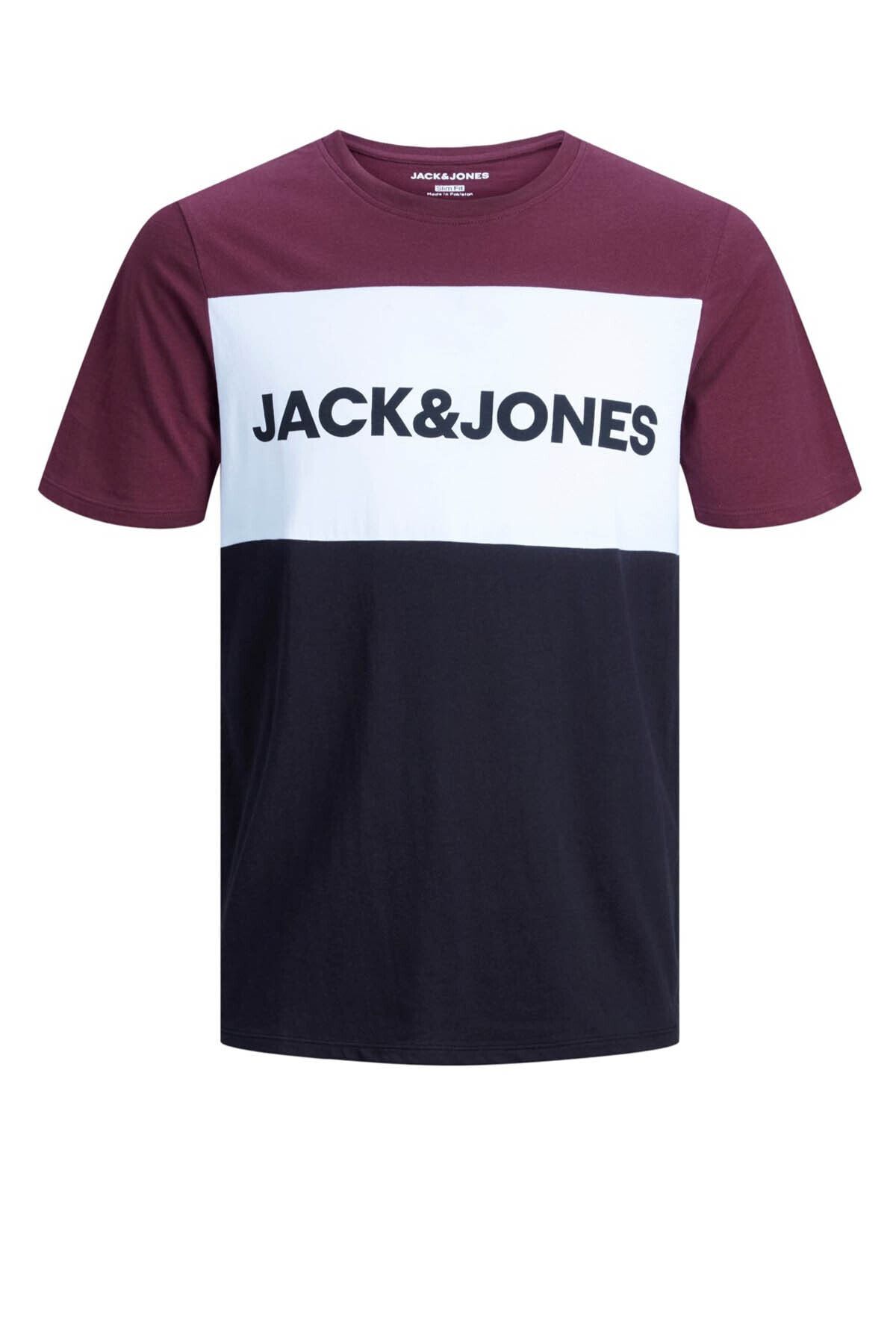 Jack & Jones Erkek Bordo T-shirt - 12173968