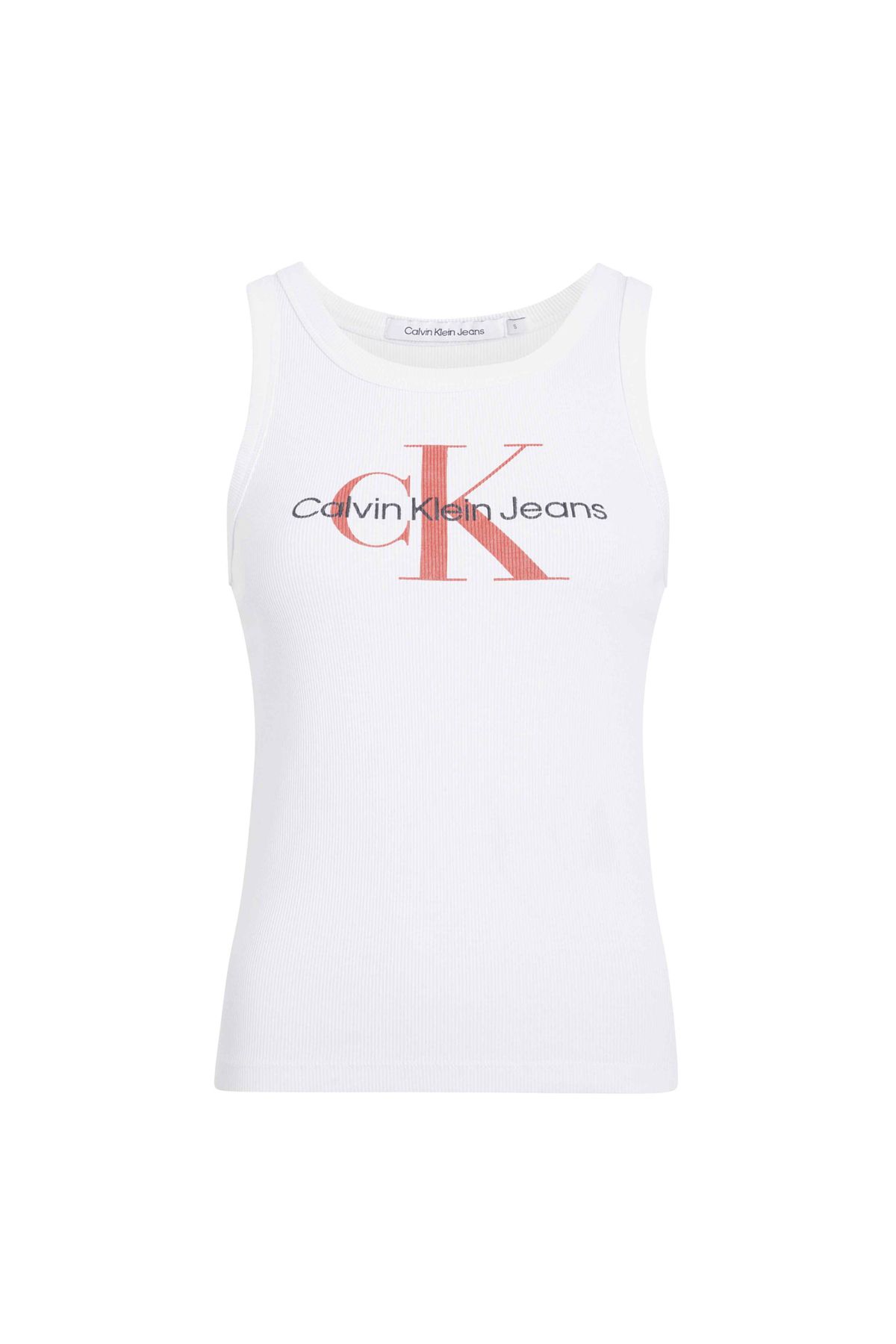Calvin Klein Jeans Yuvarlak Yaka Baskılı Beyaz Kadın Atlet J20J223160YAF